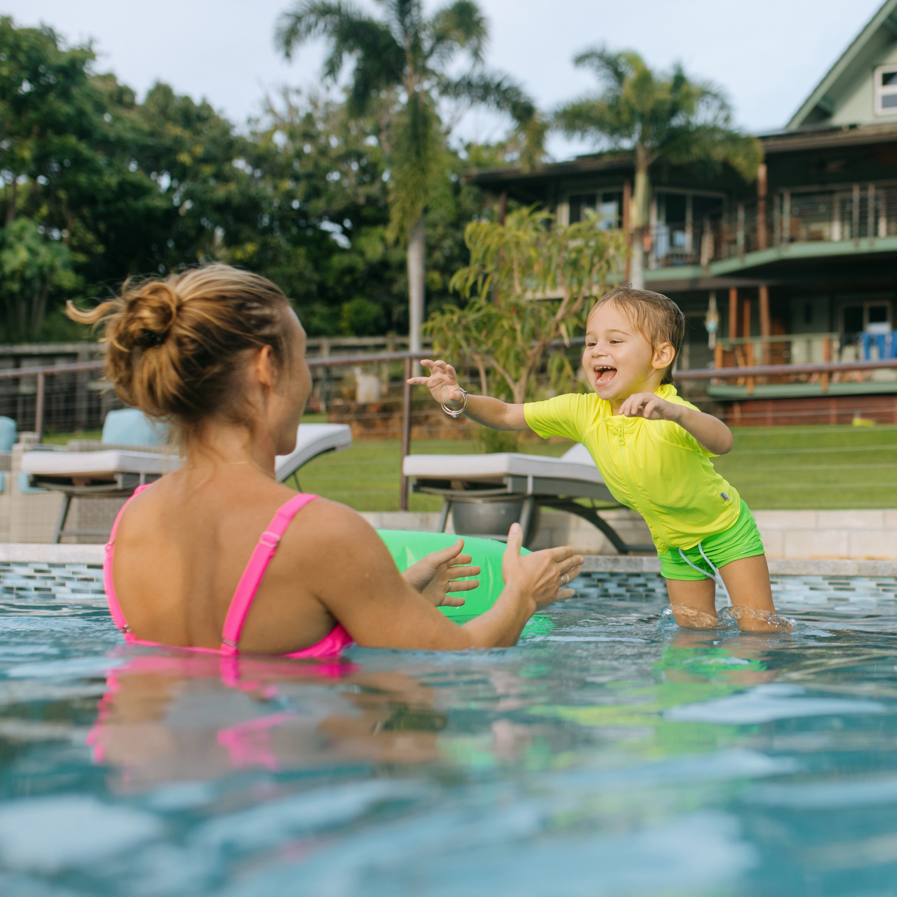 Kids Euro Swim Shorties | "Neon Green"