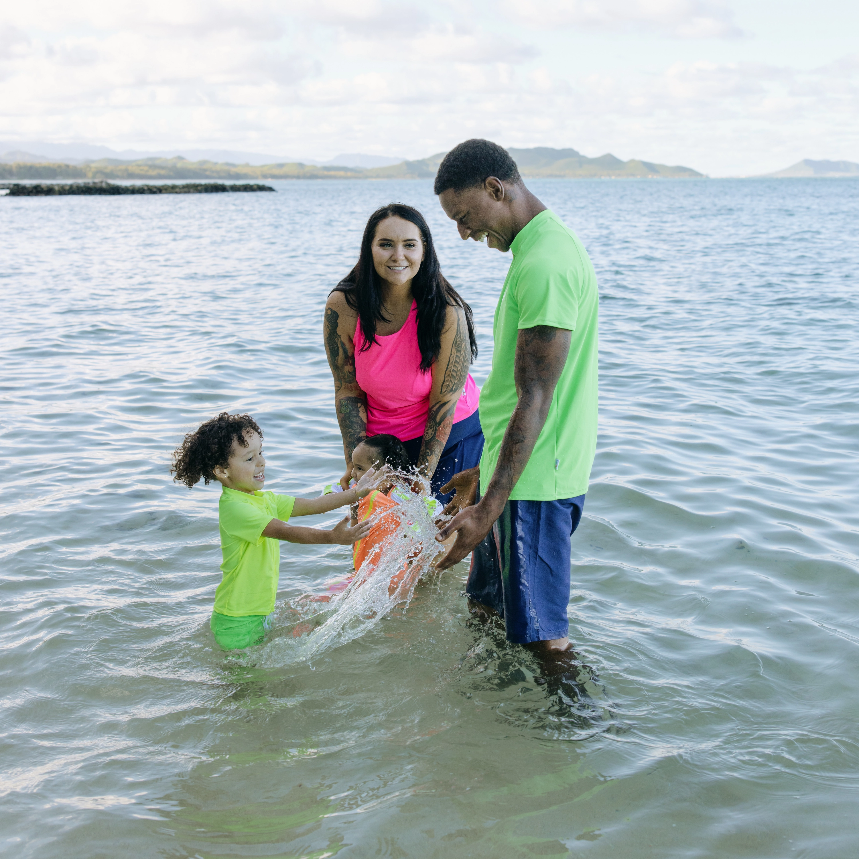 Kids Euro Swim Shorties | "Neon Green"