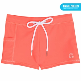 Kids Euro Swim Shorties | "Neon Orange"