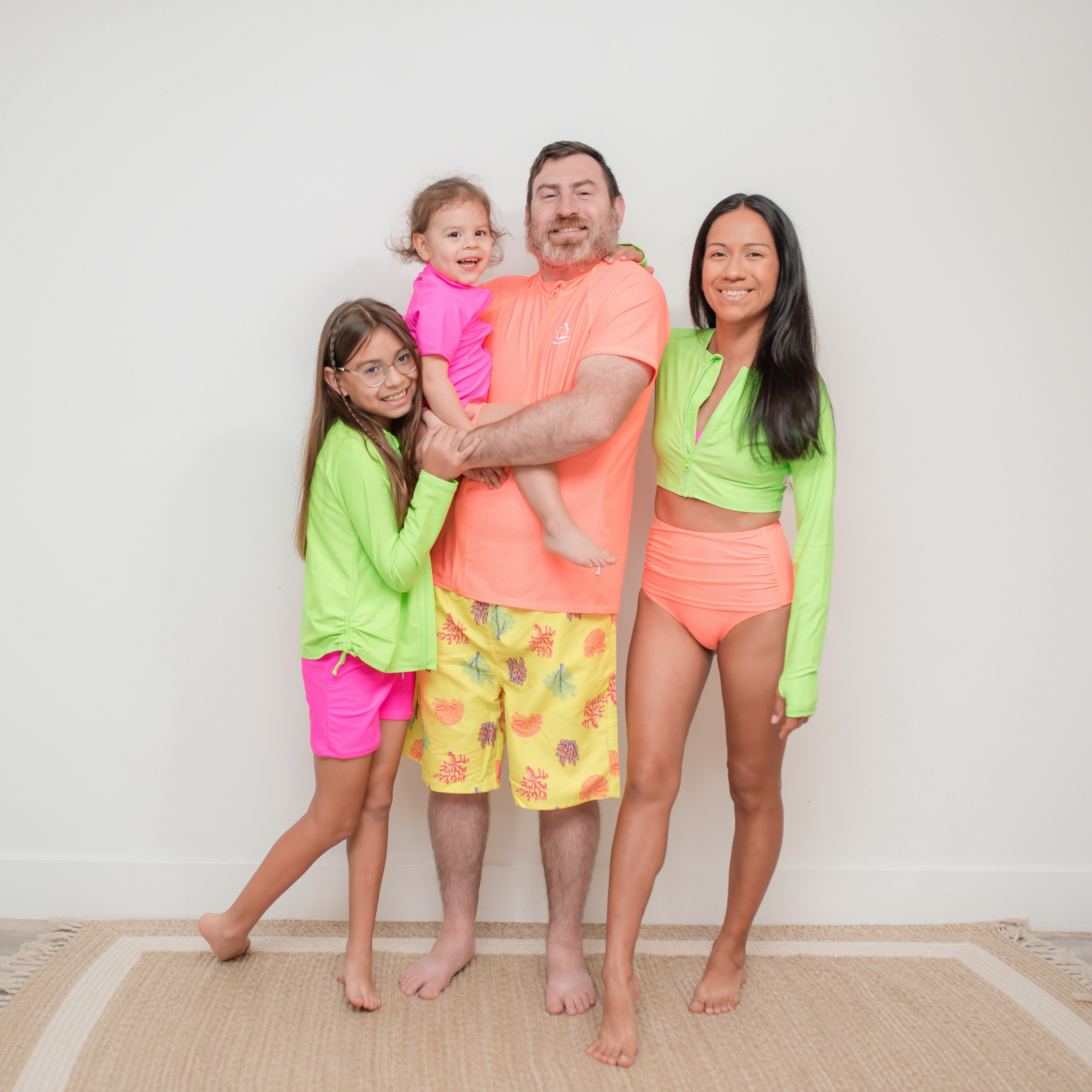 Kids Euro Swim Shorties | "Neon Orange"