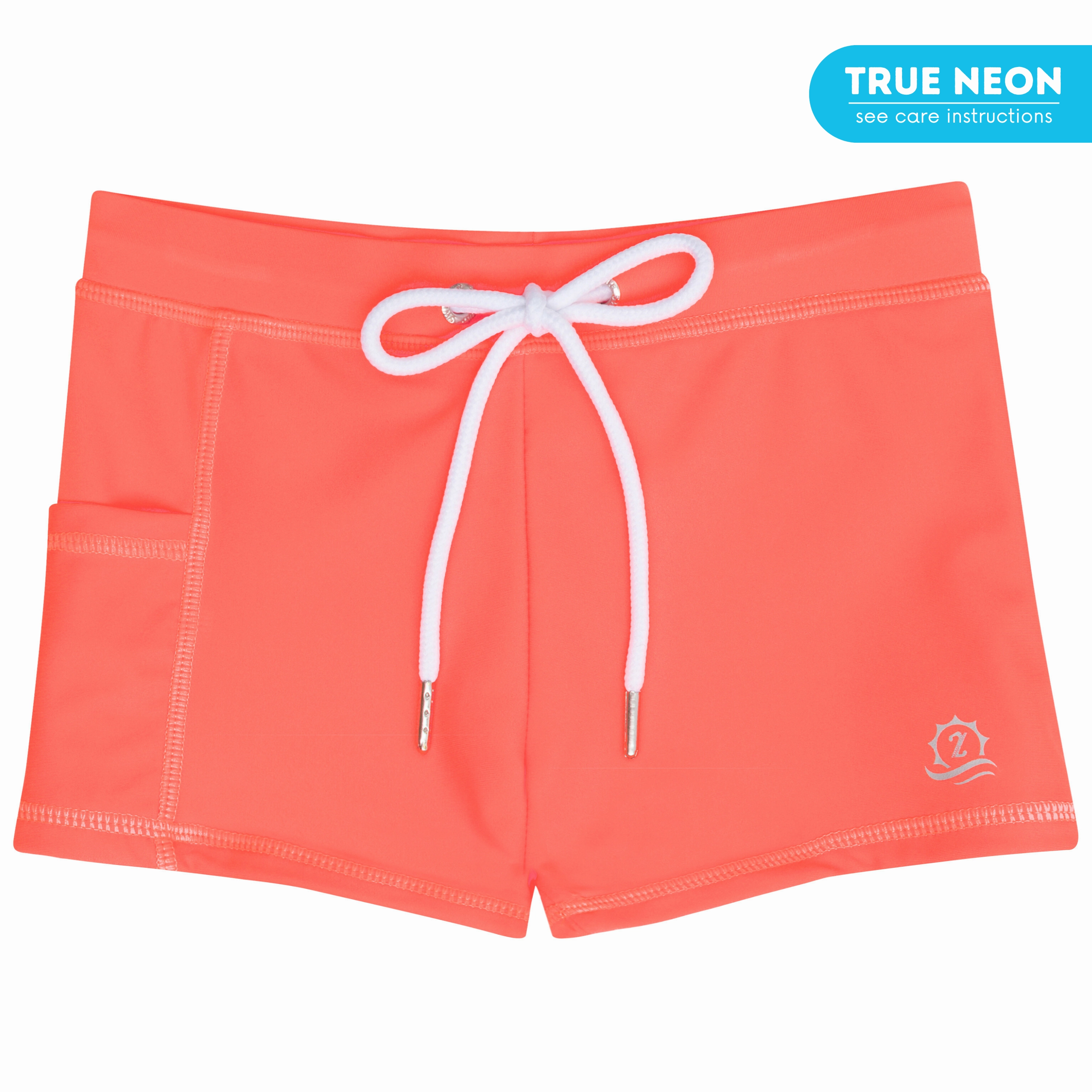 Kids Euro Swim Shorties | "Neon Orange"