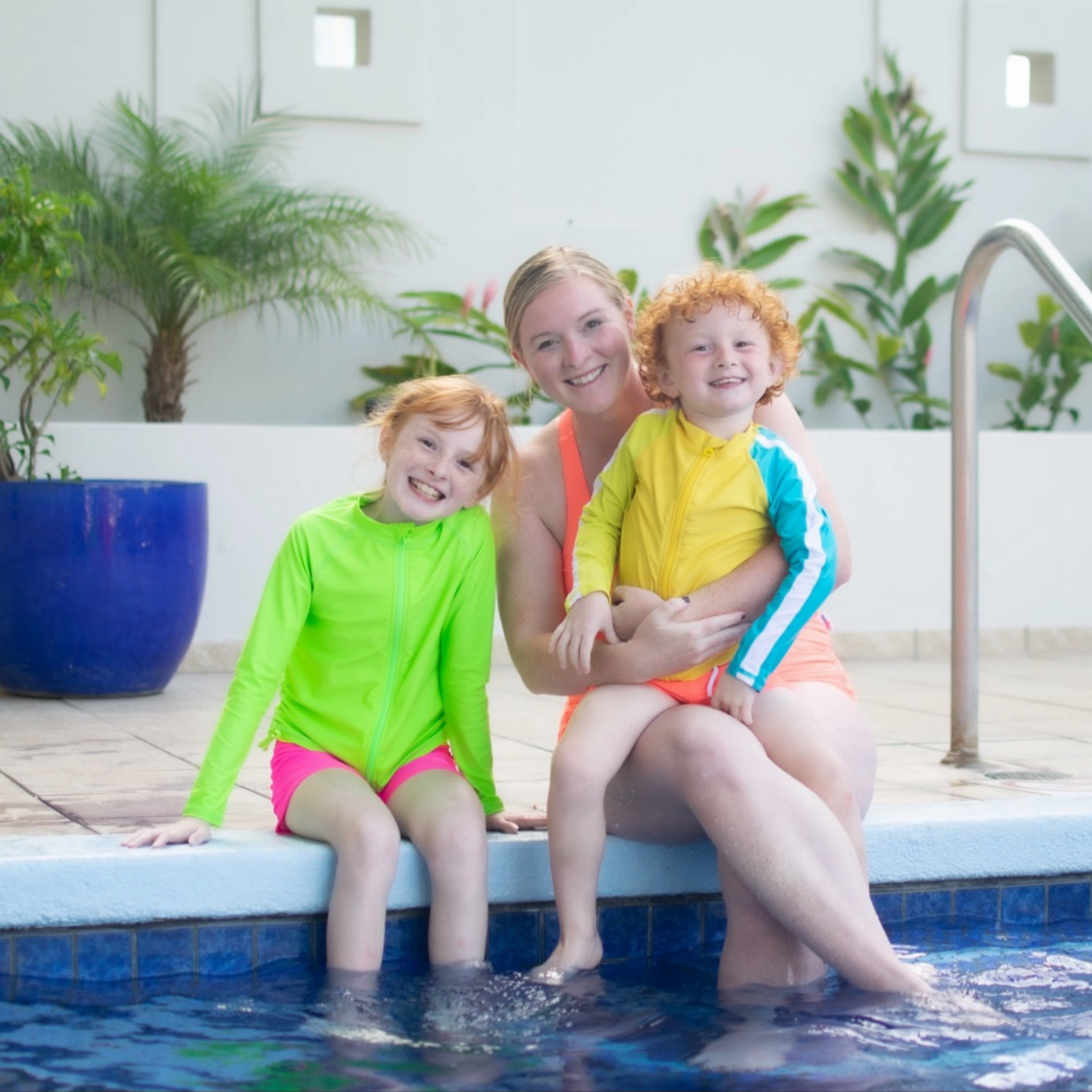 Kids Euro Swim Shorties | "Neon Orange"