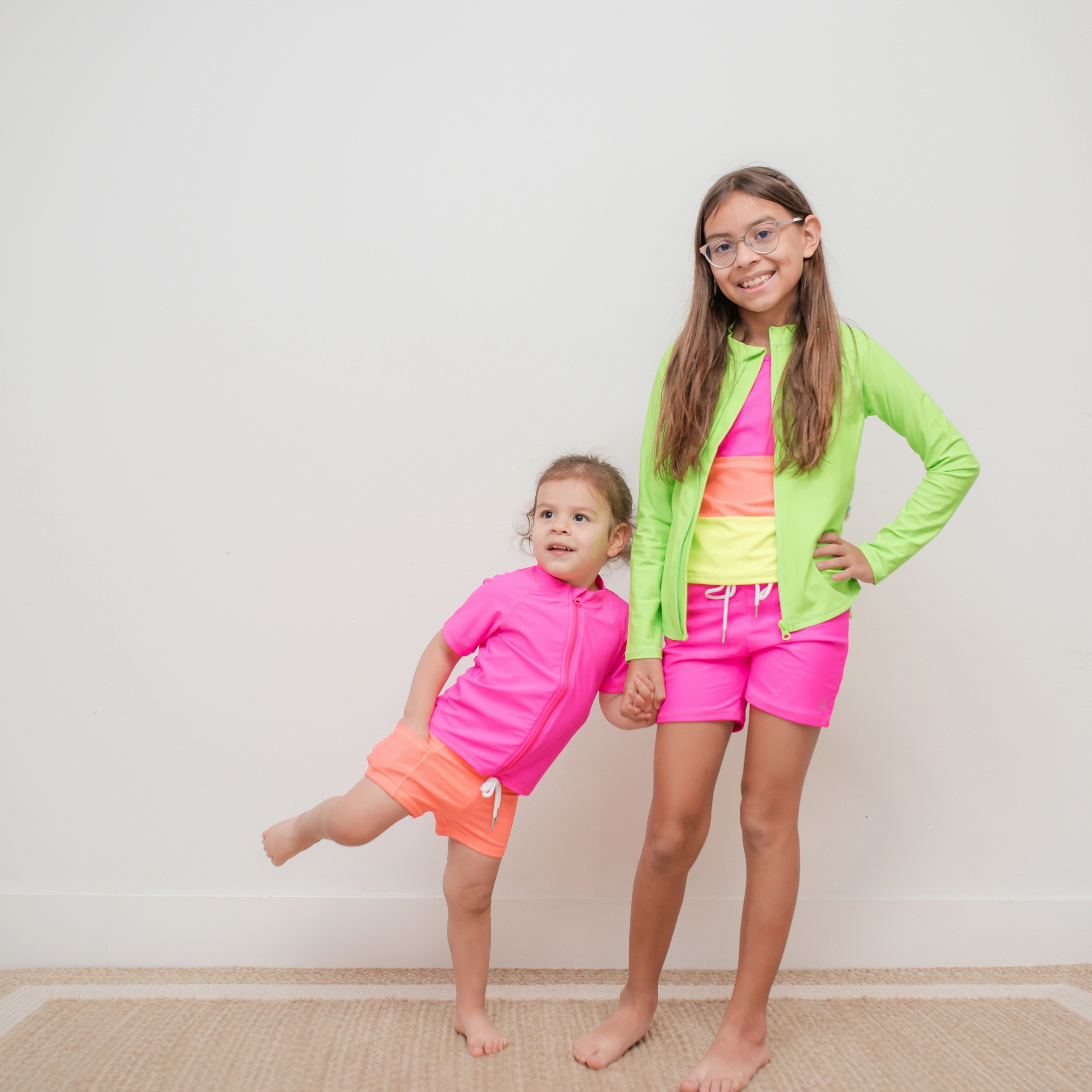 Kids Euro Swim Shorties | "Neon Orange"