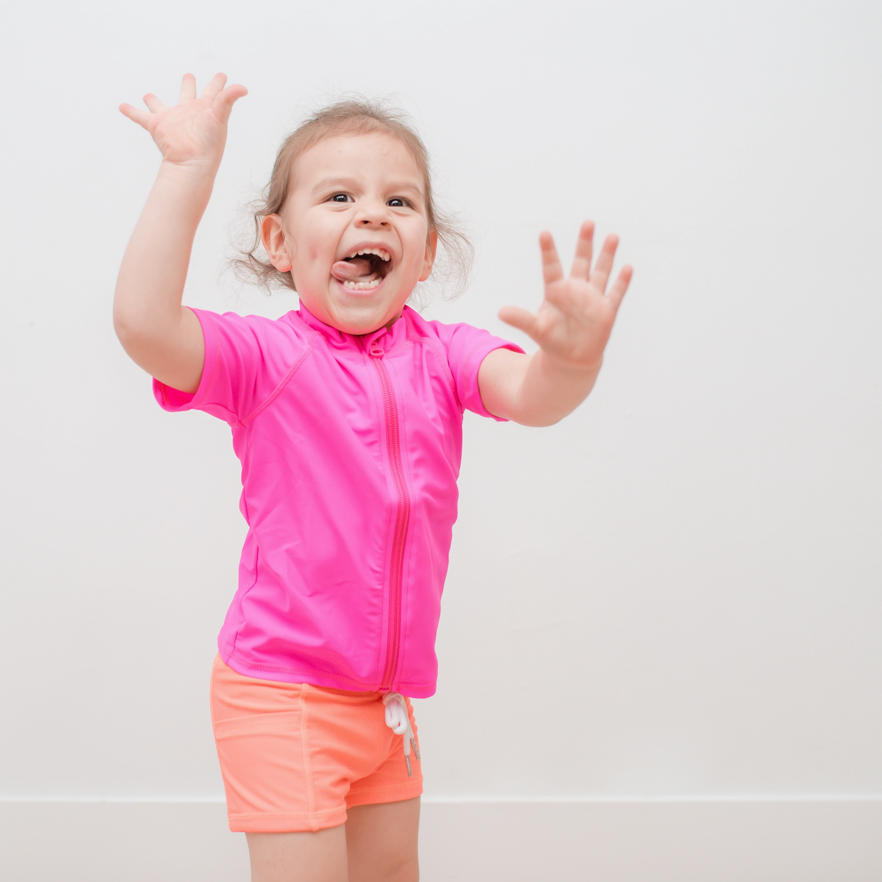 Kids Euro Swim Shorties | "Neon Orange"