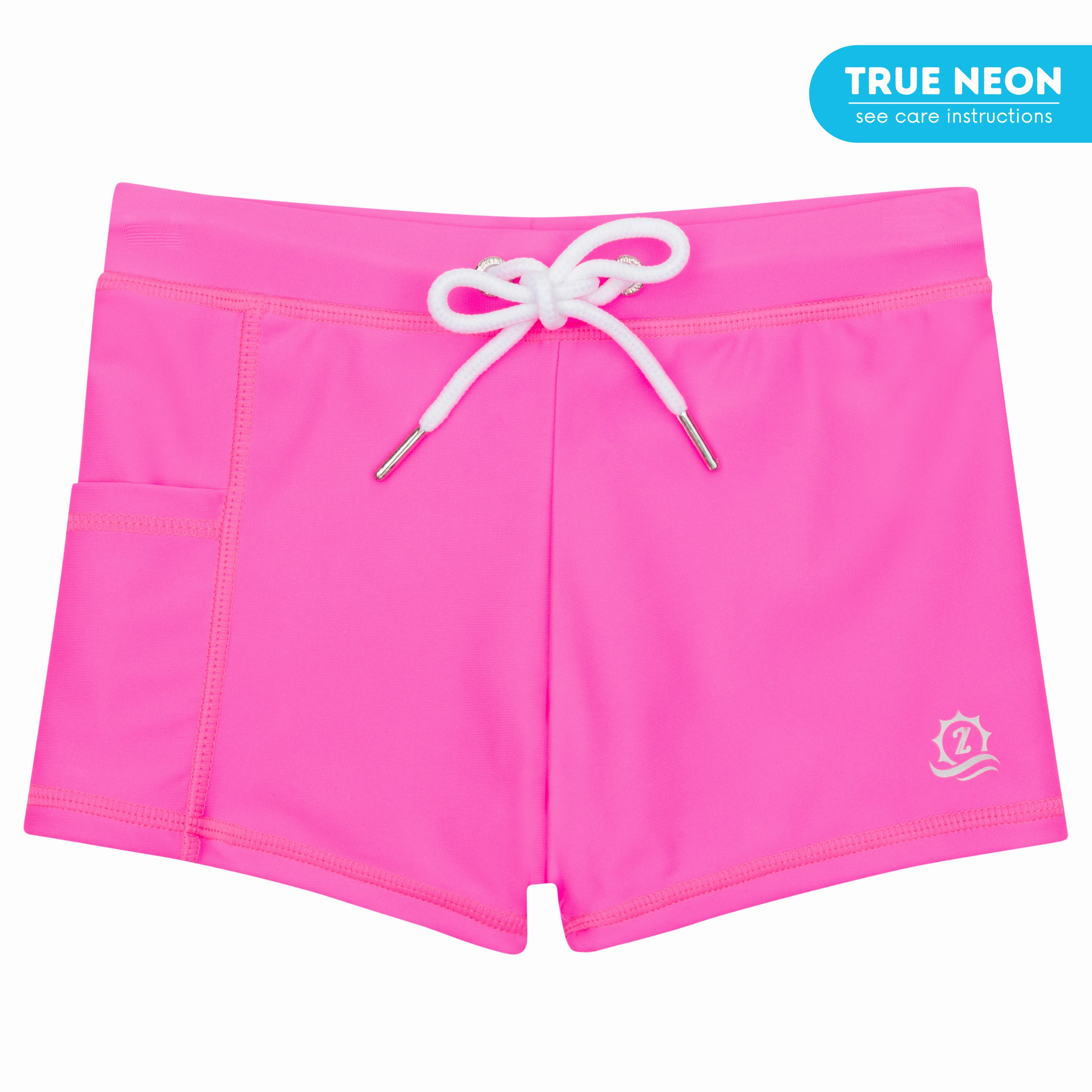 Kids Euro Swim Shorties | "Neon Pink"