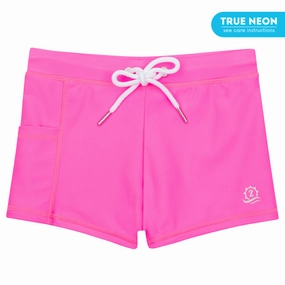 Kids Euro Swim Shorties | "Neon Pink"