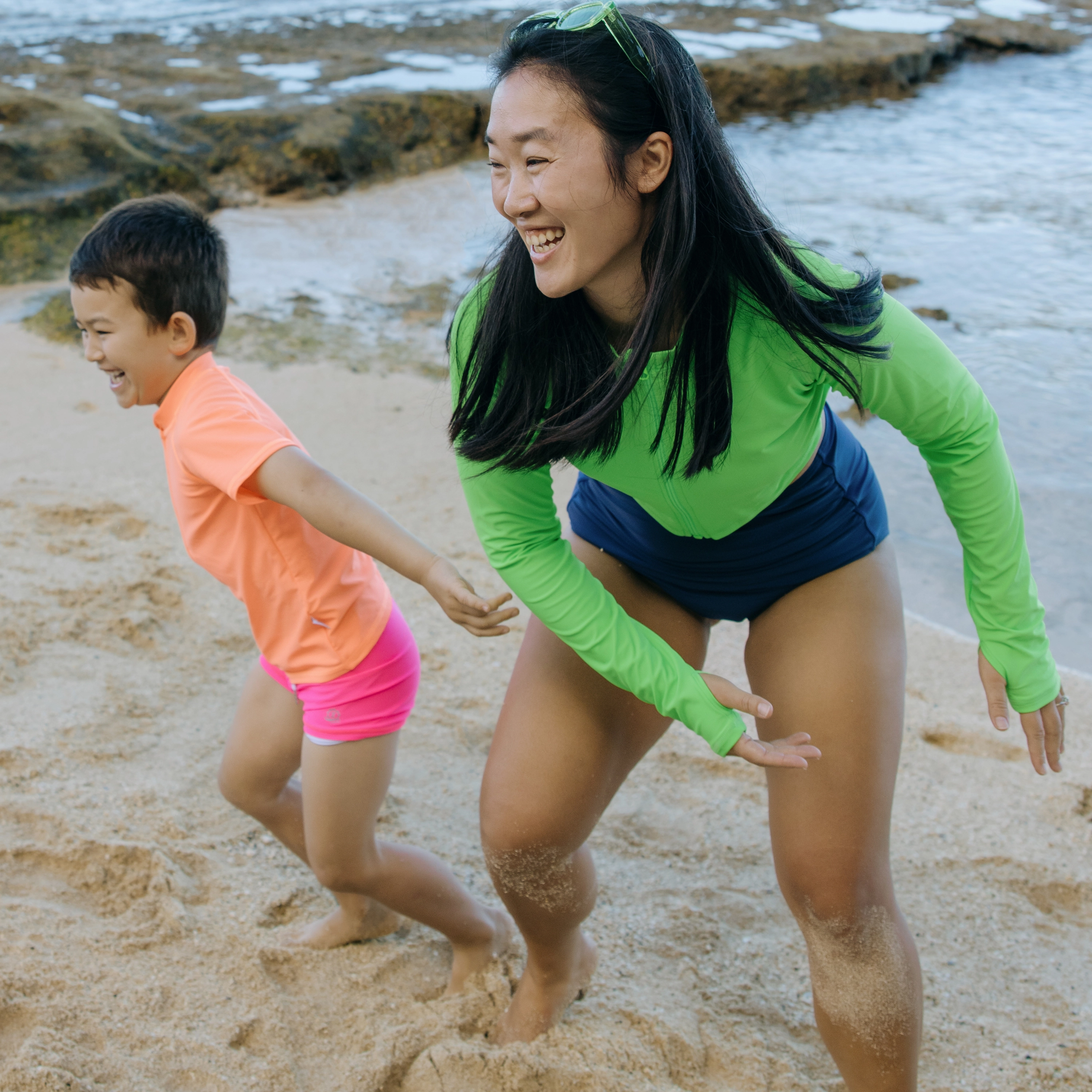 Kids Euro Swim Shorties | "Neon Pink"
