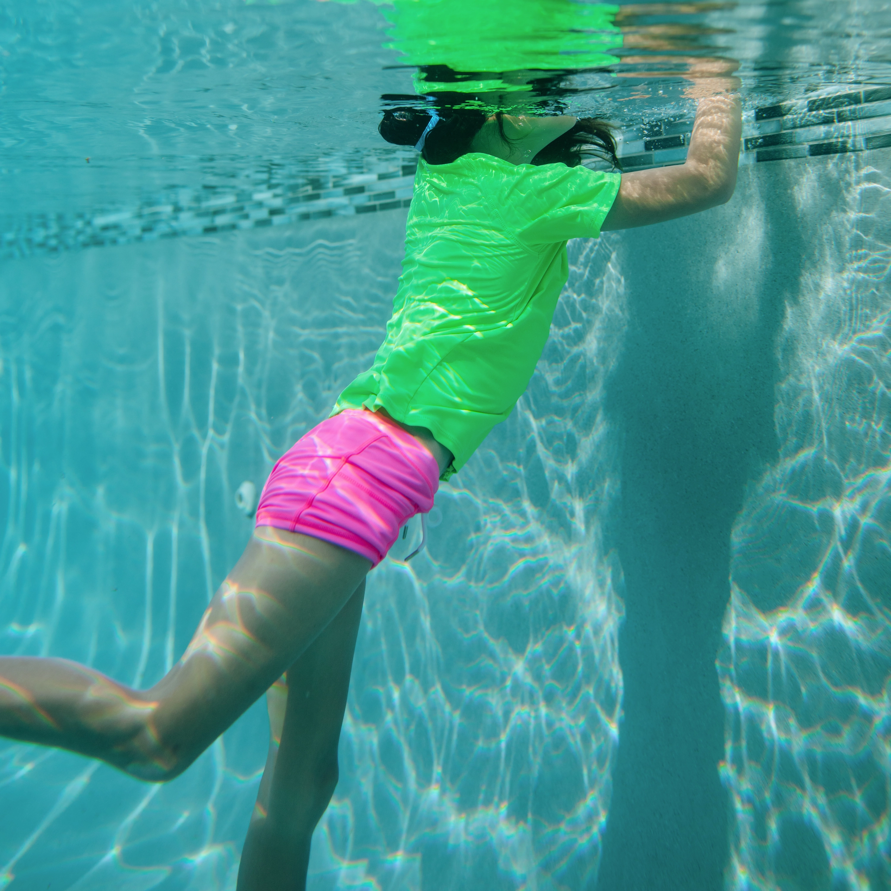 Kids Euro Swim Shorties | "Neon Pink"