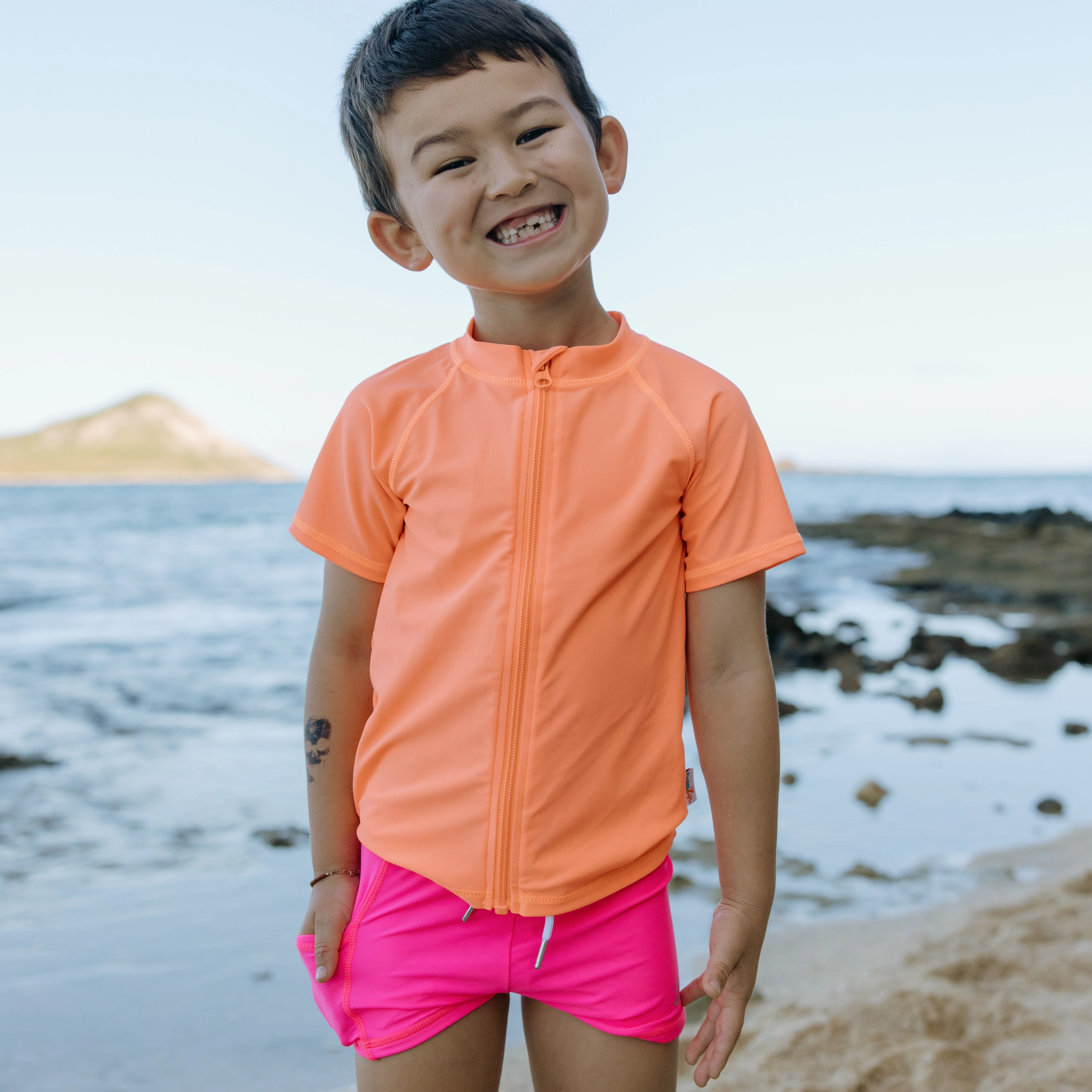 Kids Euro Swim Shorties | "Neon Pink"