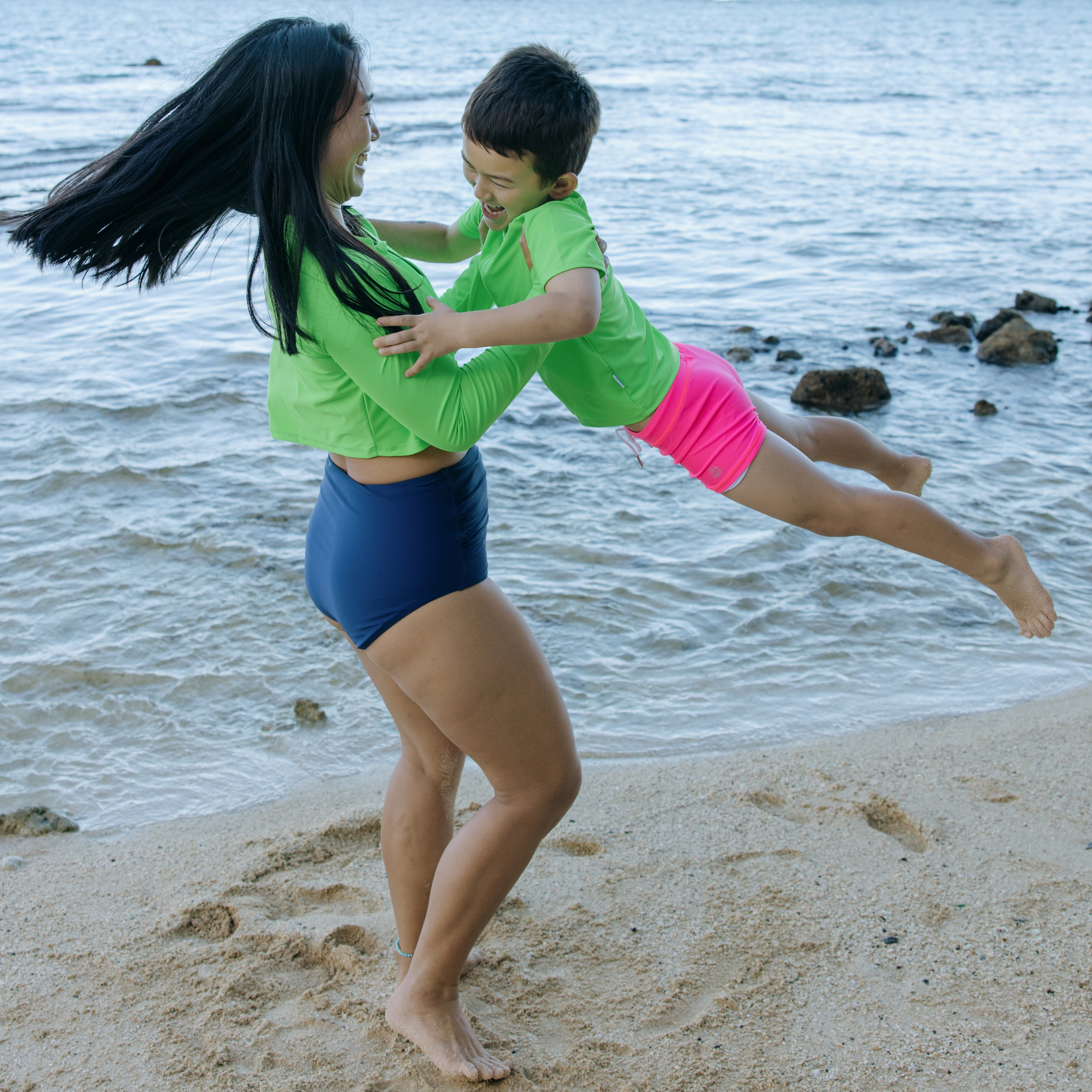 Kids Euro Swim Shorties | "Neon Pink"