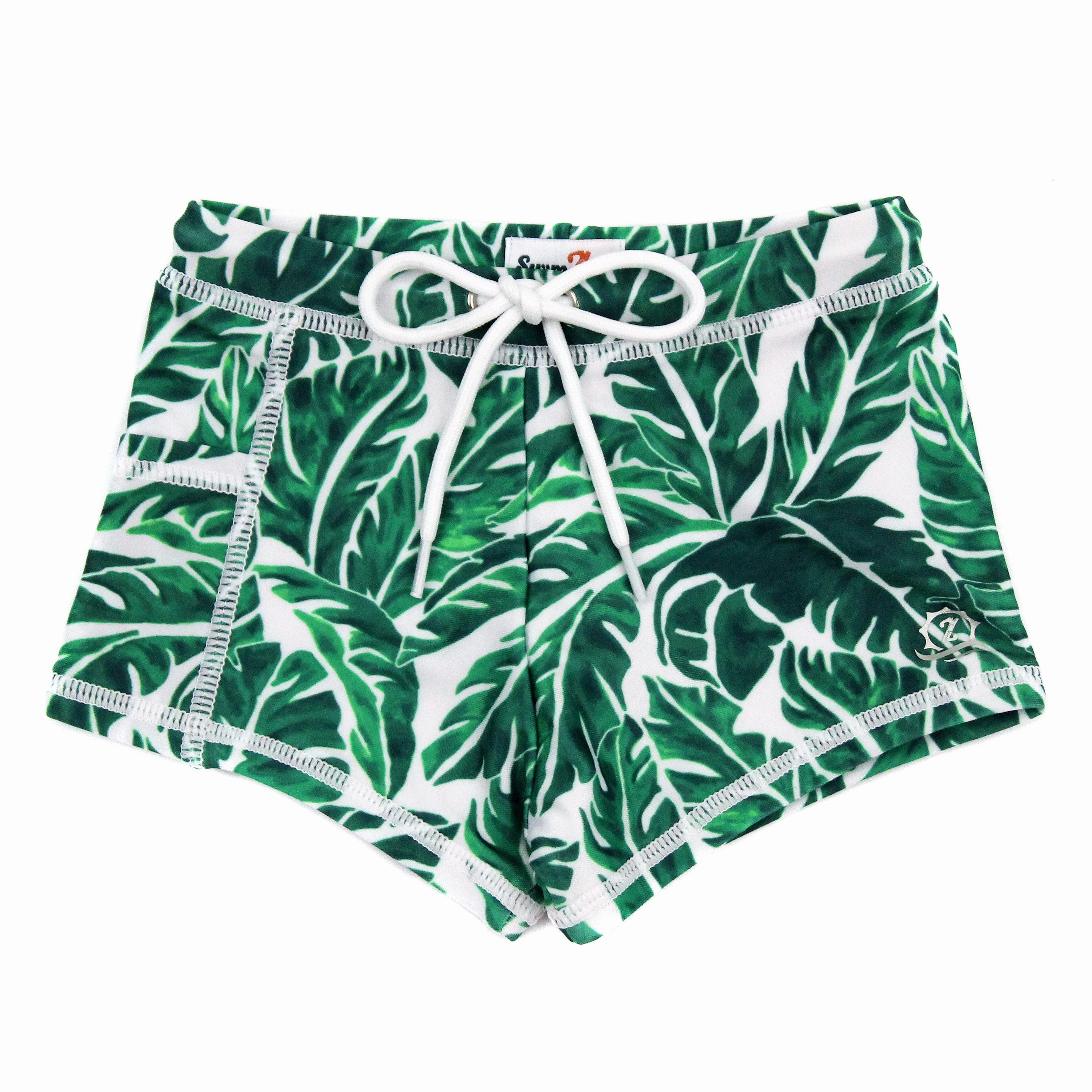 Kids Euro Swim Shorties | "Palm Leaf