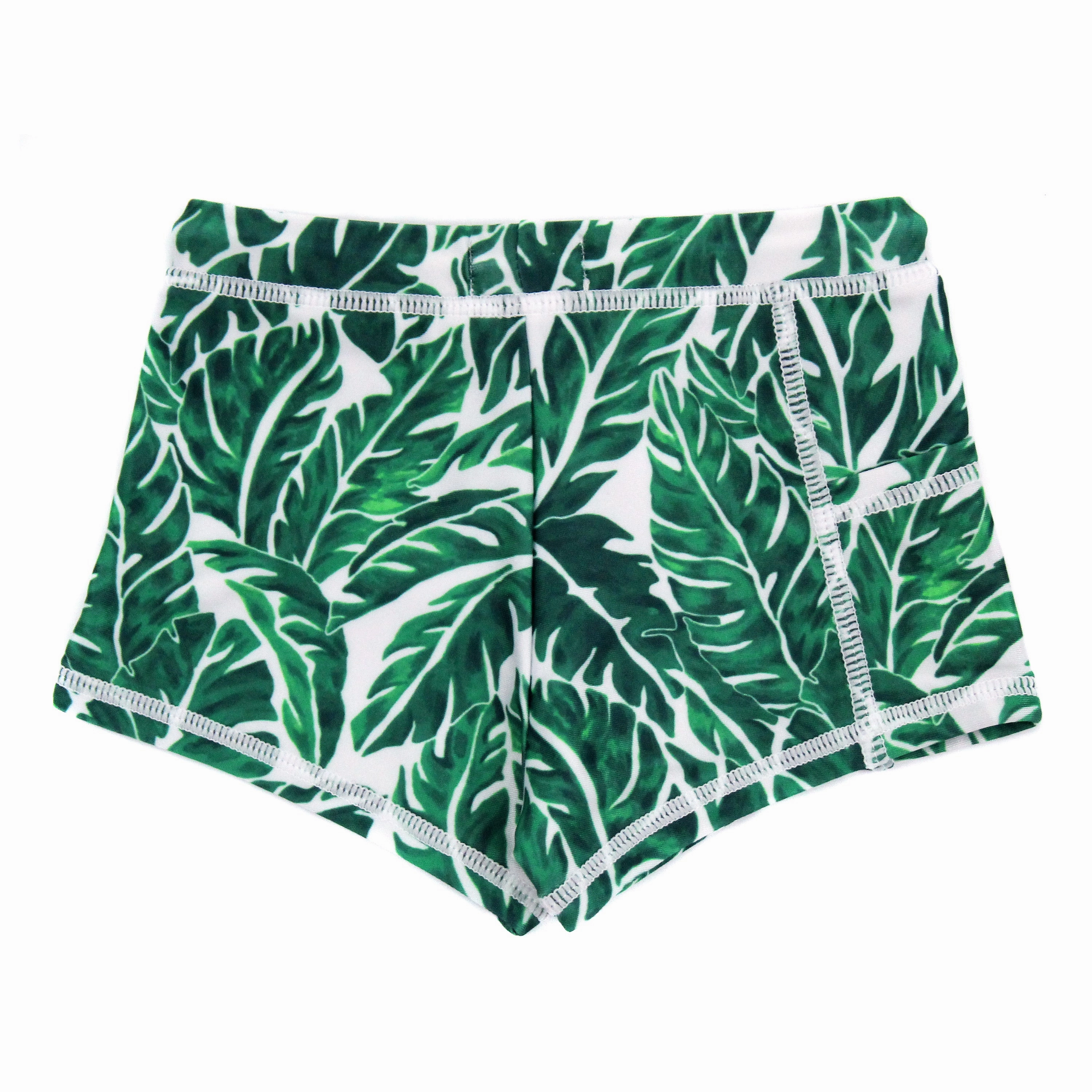 Kids Euro Swim Shorties | "Palm Leaf