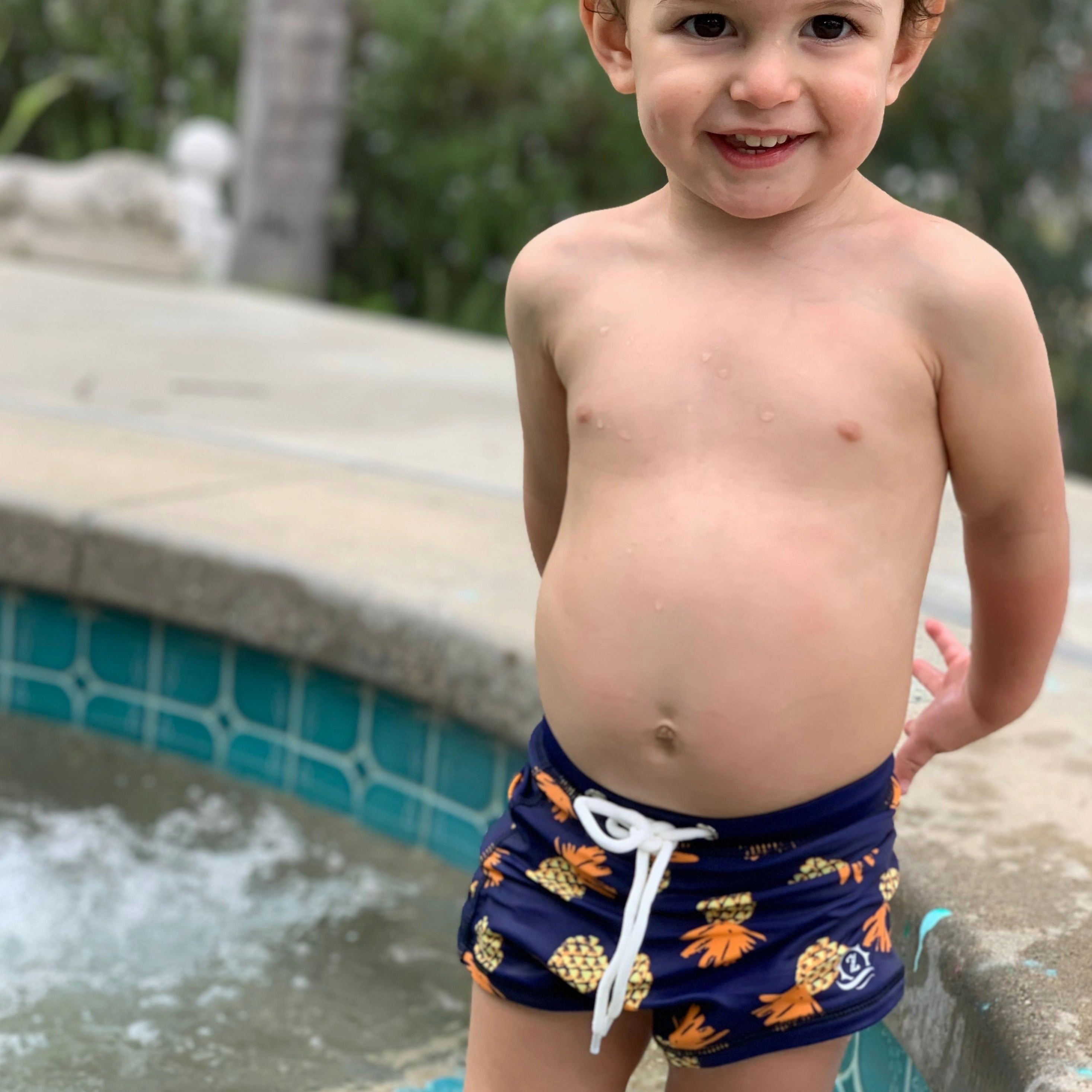 Kids Euro Swim Shorties | "Pineapple Dreams"