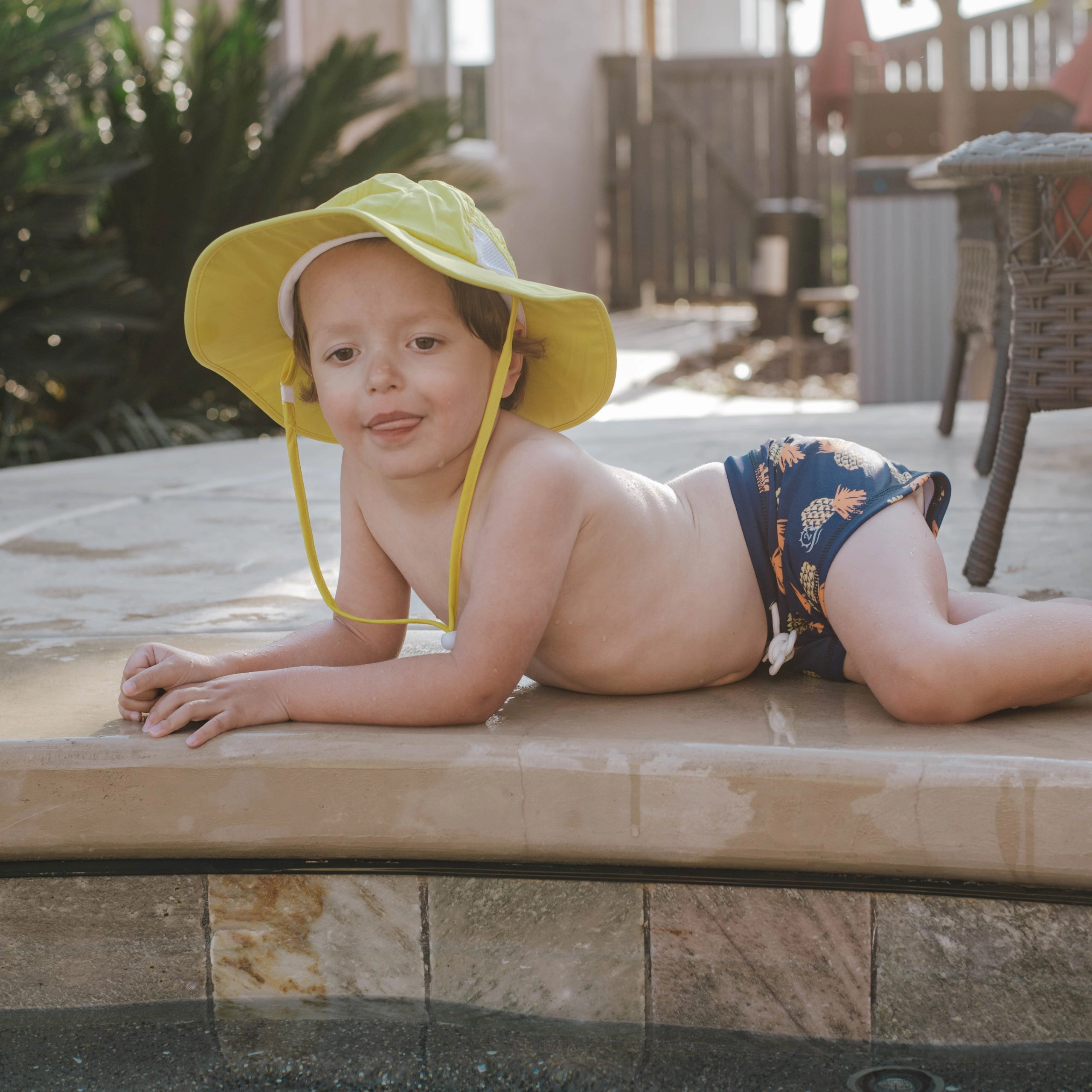 Kids Euro Swim Shorties | "Pineapple Dreams"