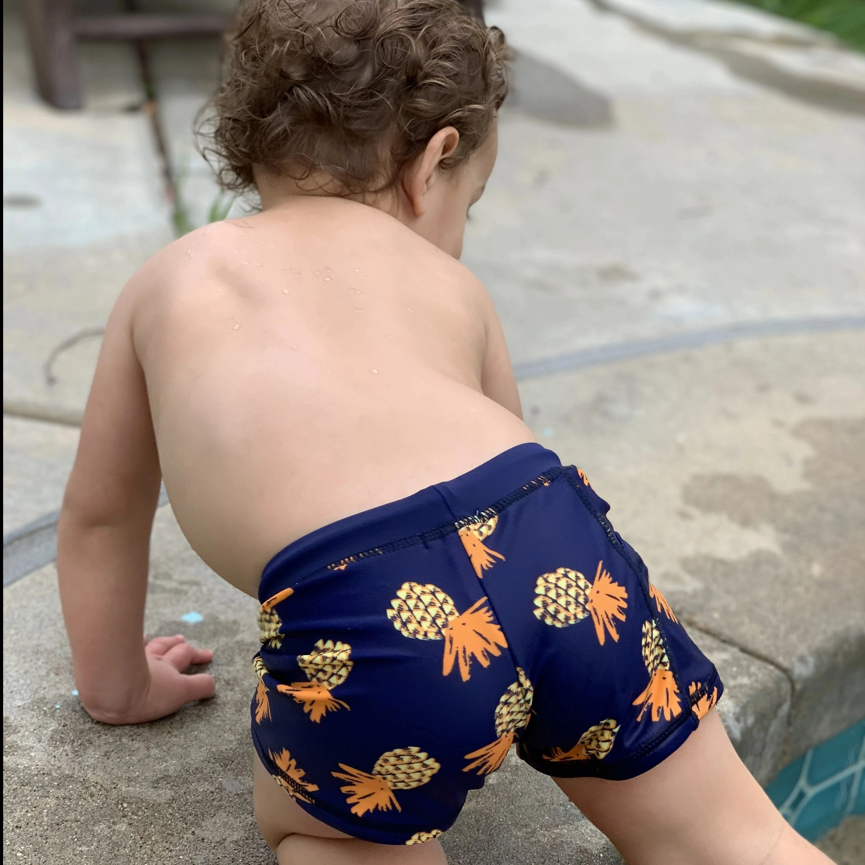 Kids Euro Swim Shorties | "Pineapple Dreams"