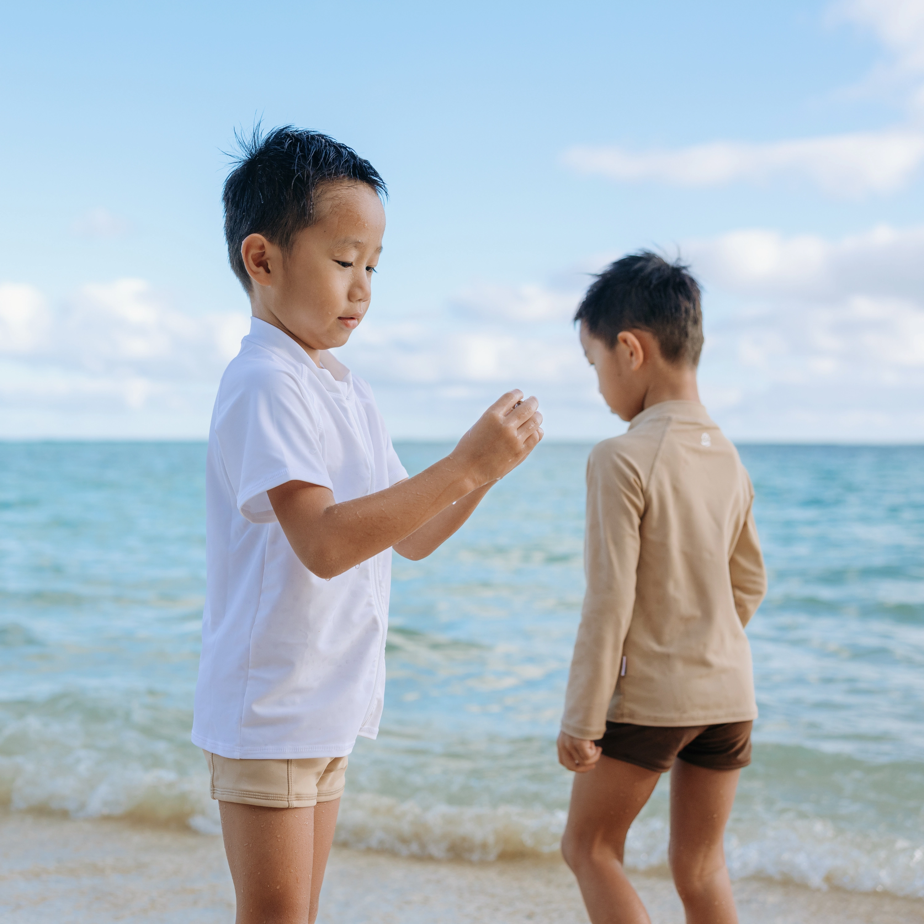 Kids Euro Swim Shorties | "Sandy Beach"