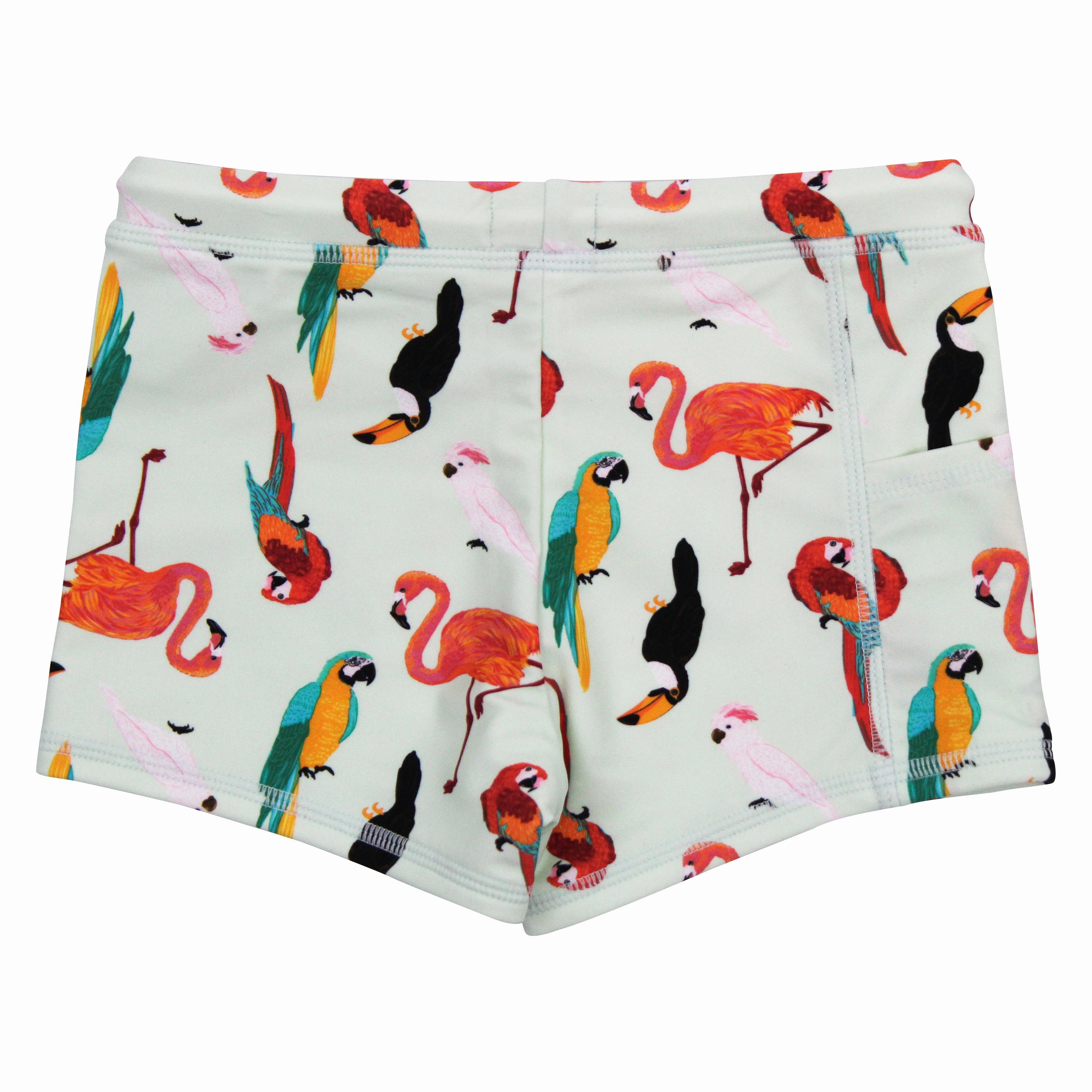 Kids Euro Swim Shorties | "Tropical Birds"