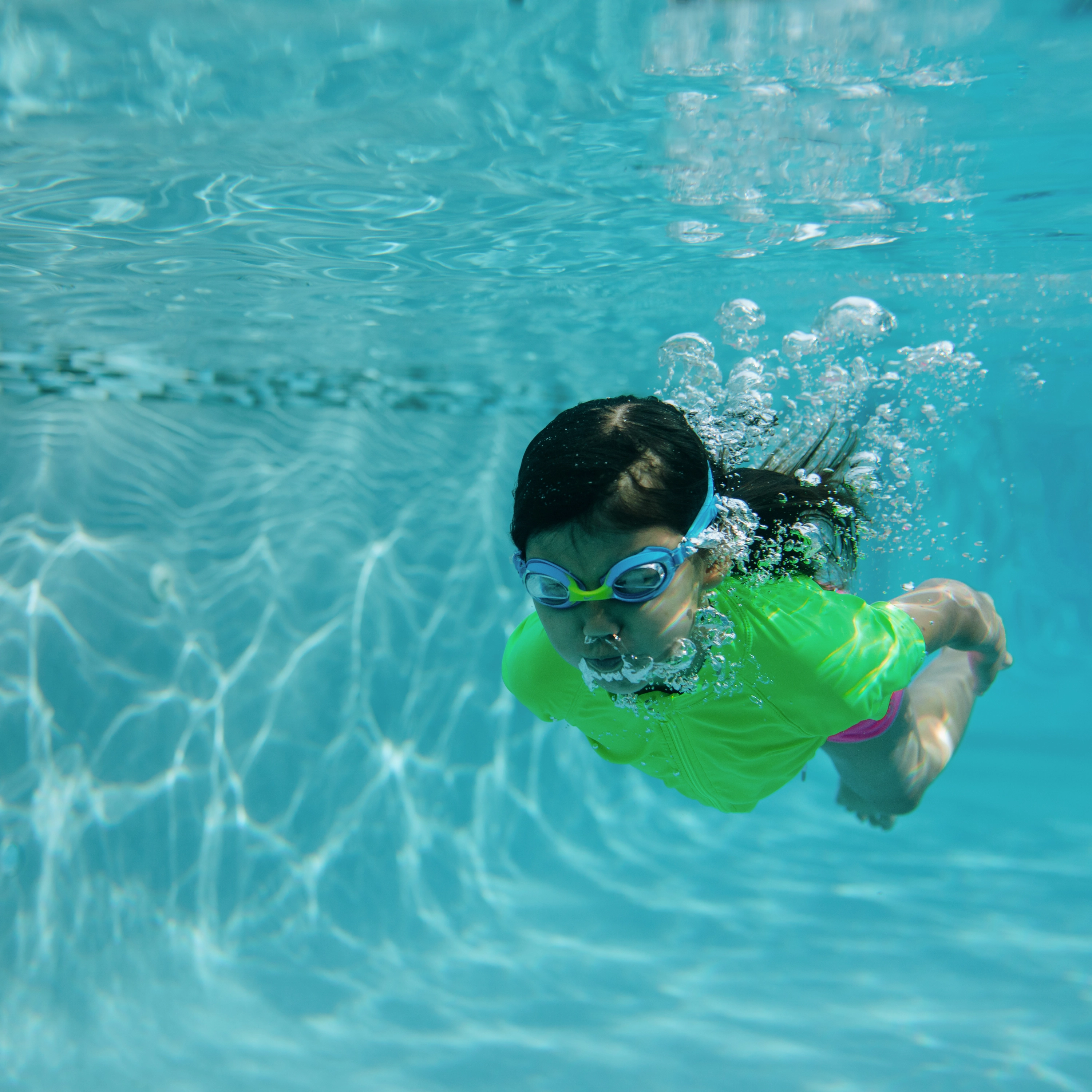 Kids Short Sleeve Zipper Rash Guard Swim Shirt | Neon Green