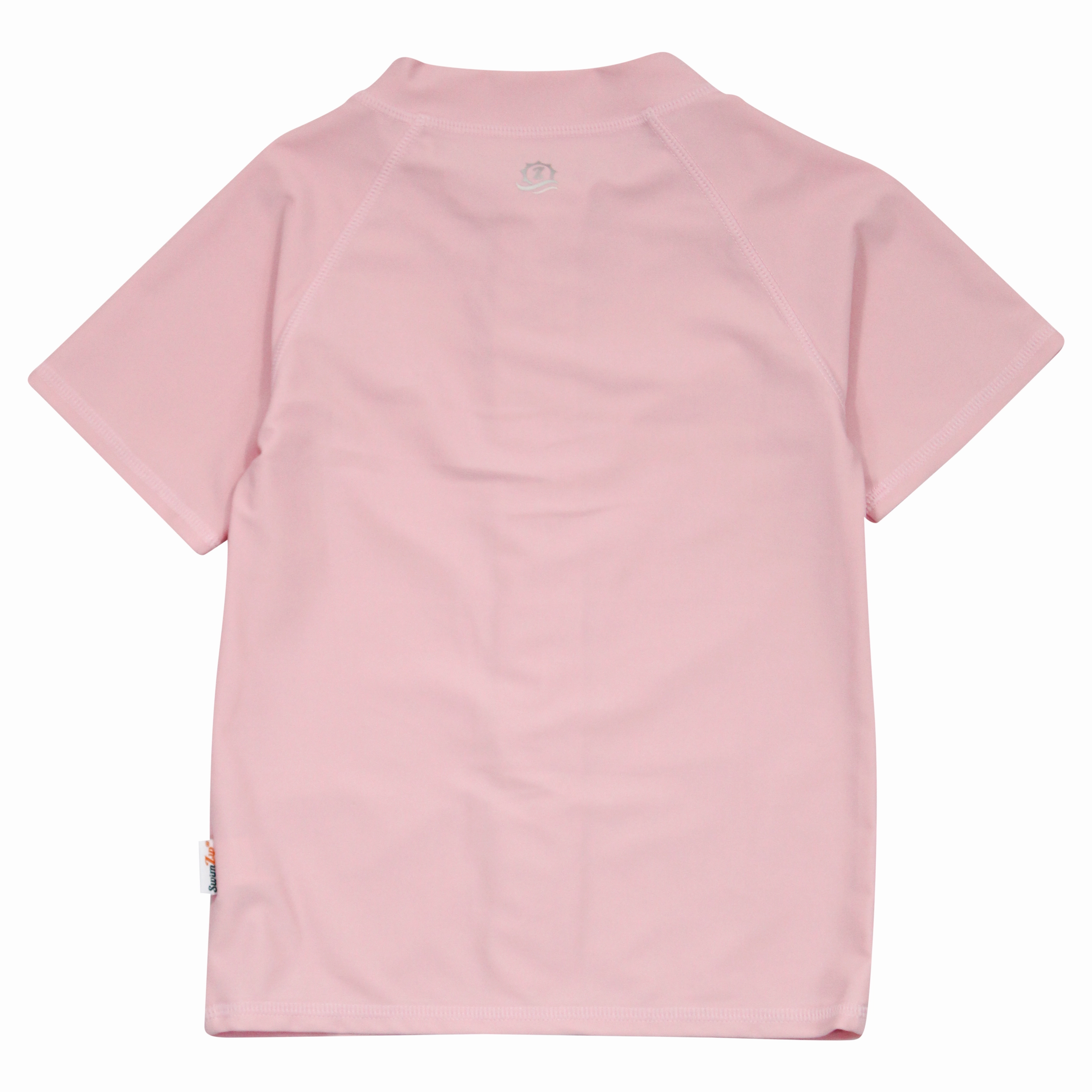 Kids Short Sleeve Zipper Rash Guard Swim Shirt | Pink