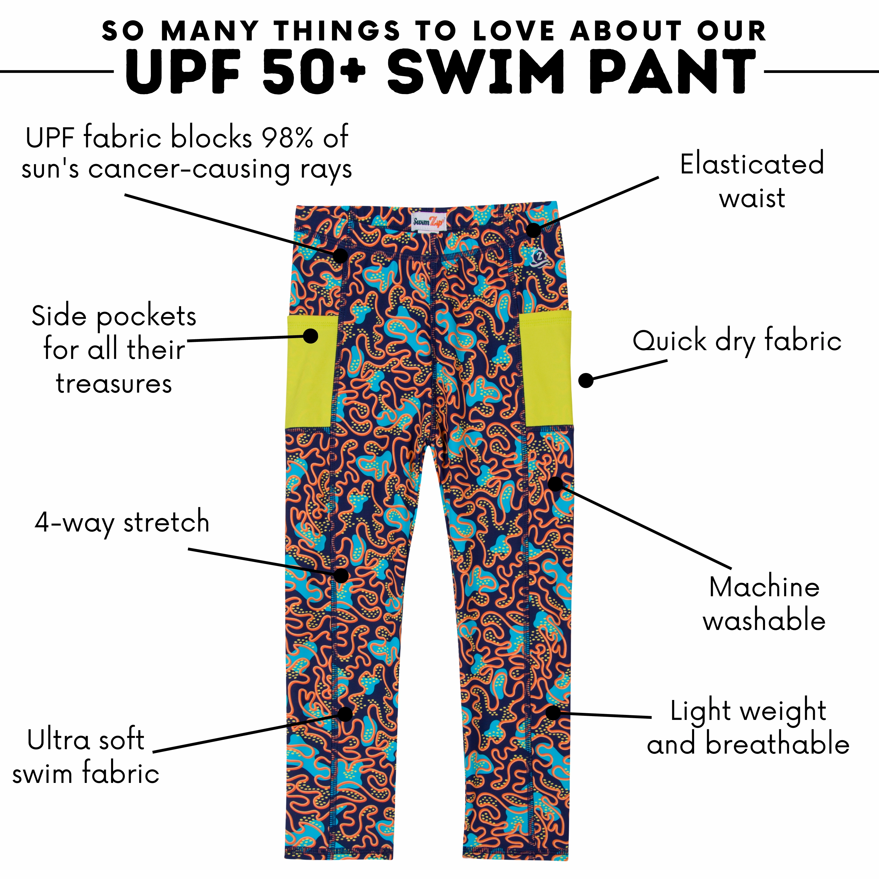 Kids Swim Pants | "Deep Dive"