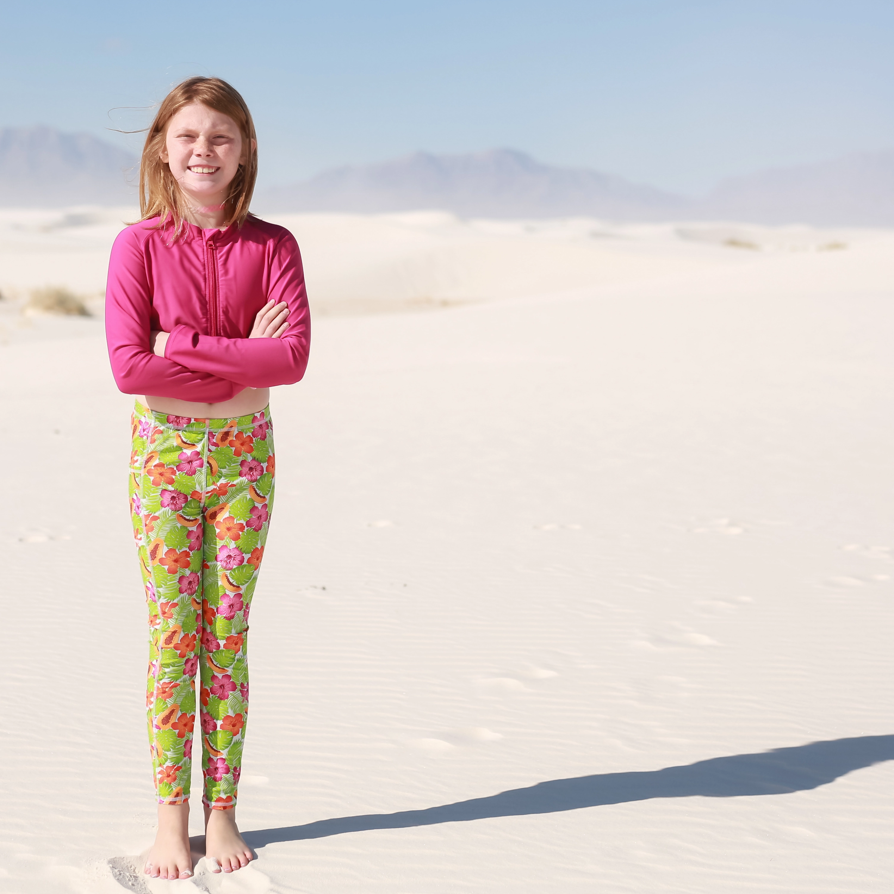 Kids Swim Pants | "Hibiscus"