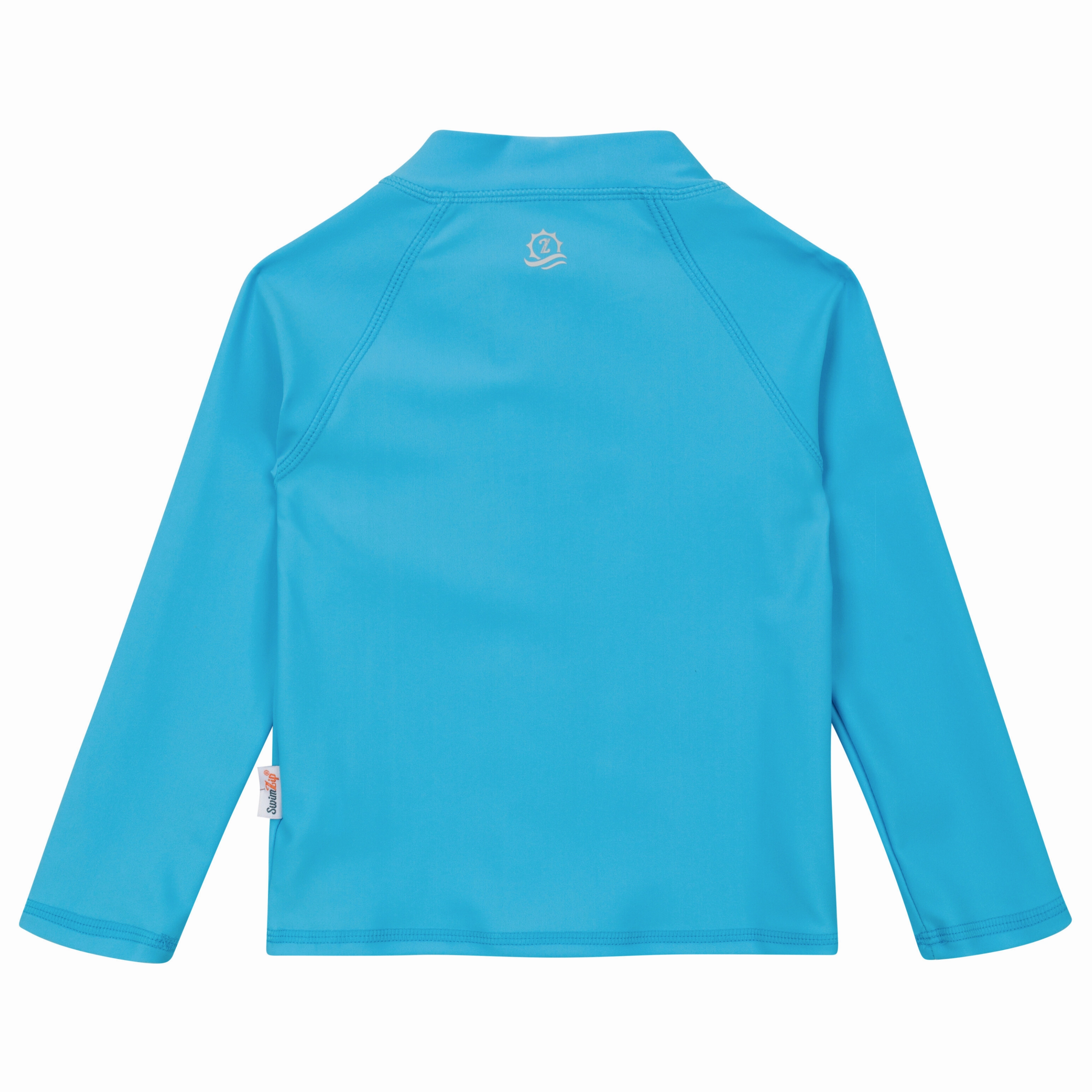 Kids UPF 50  Long Sleeve Zipper Rash Guard Swim Shirt | "Aqua"