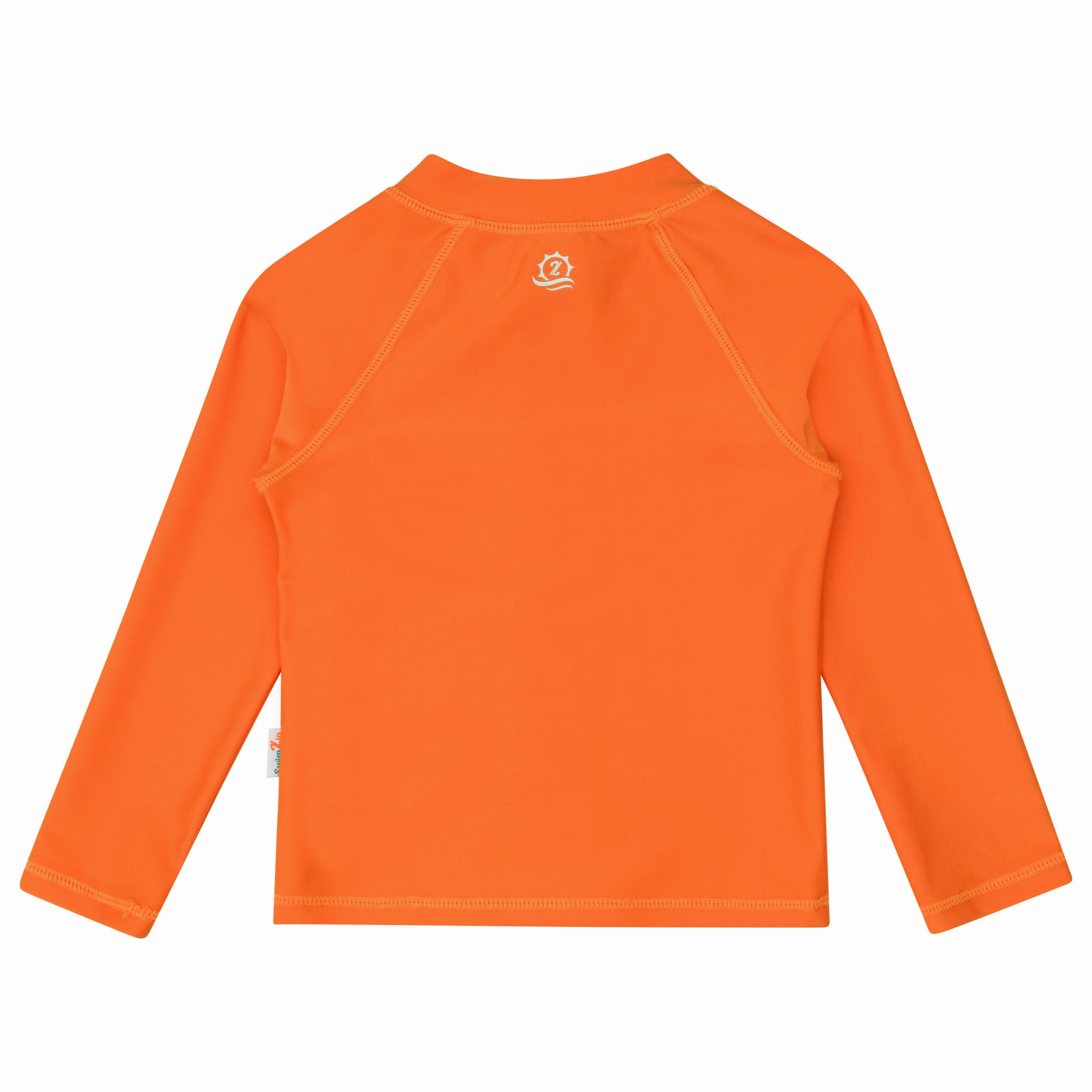 Kids UPF 50  Long Sleeve Zipper Rash Guard Swim Shirt | "Desert Orange"