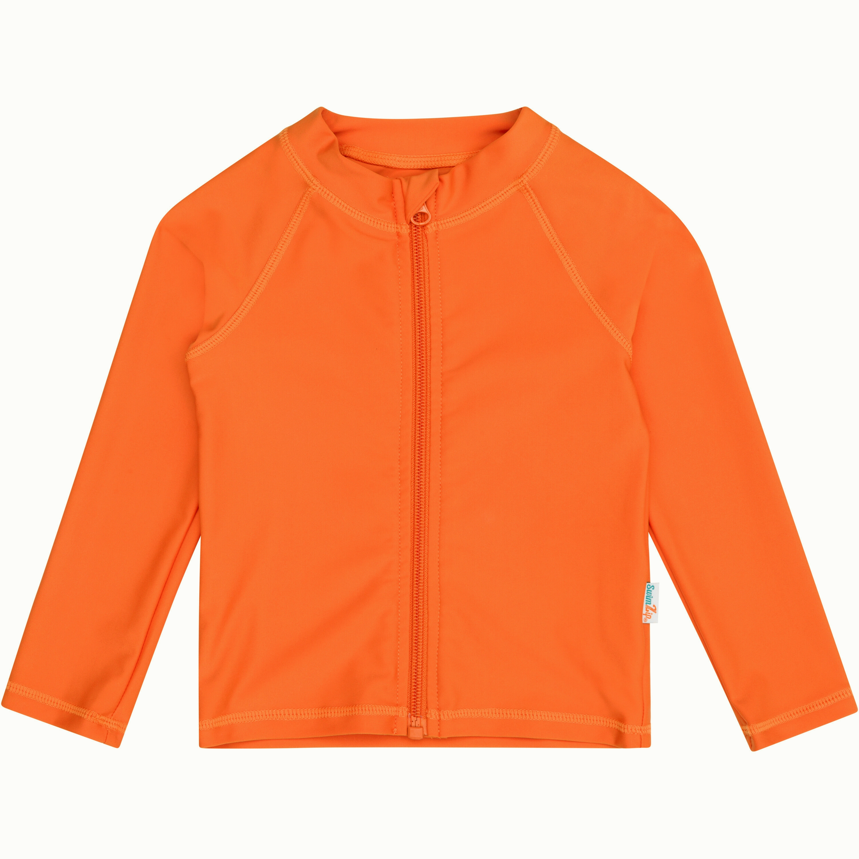 Kids UPF 50  Long Sleeve Zipper Rash Guard Swim Shirt | "Desert Orange"