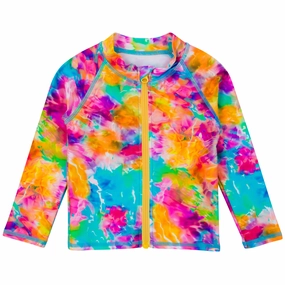 Kids UPF 50  Long Sleeve Zipper Rash Guard Swim Shirt | "Impressions"
