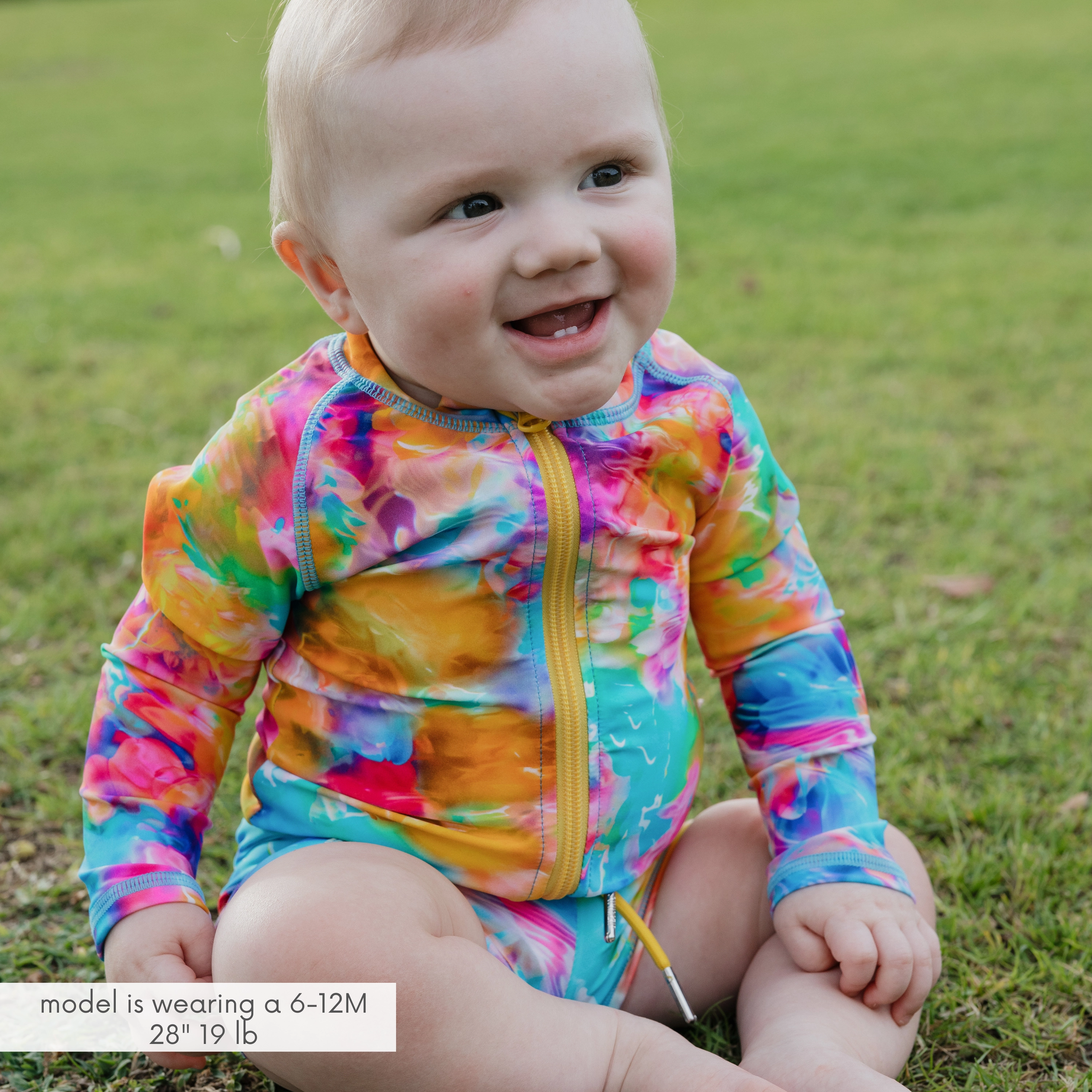 Kids UPF 50  Long Sleeve Zipper Rash Guard Swim Shirt | "Impressions"