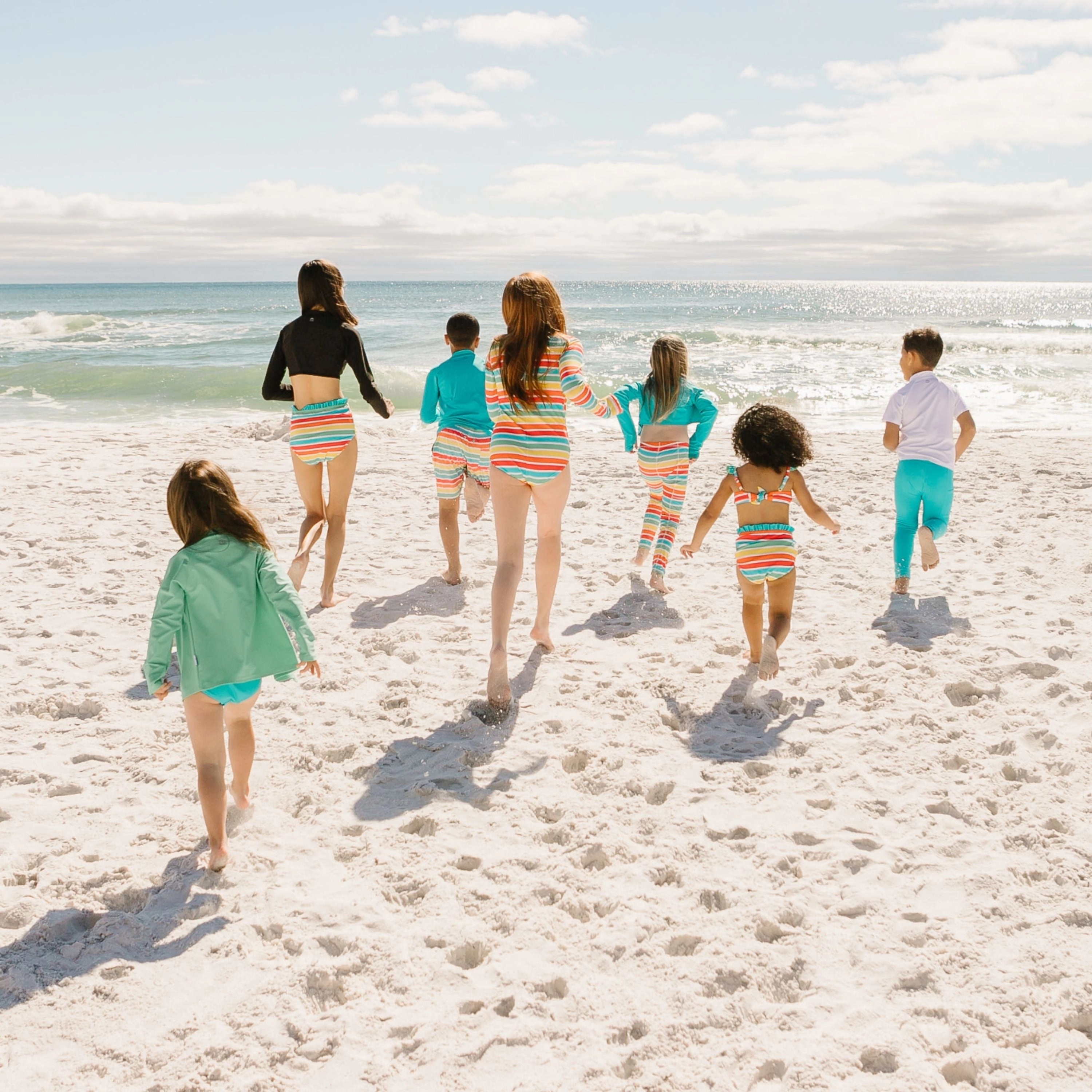 Kids UPF 50  Long Sleeve Zipper Rash Guard Swim Shirt | "Light Jade"