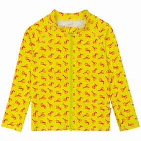 Kids UPF 50  Long Sleeve Zipper Rash Guard Swim Shirt | "Lobster"