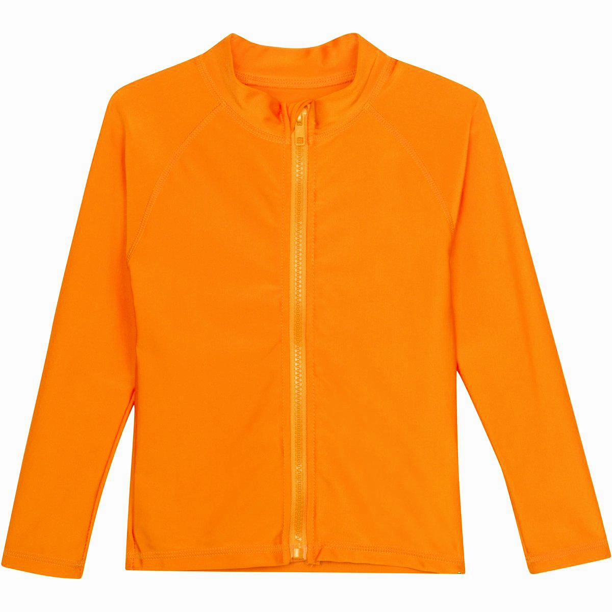 Kids UPF 50  Long Sleeve Zipper Rash Guard Swim Shirt | "Orange"