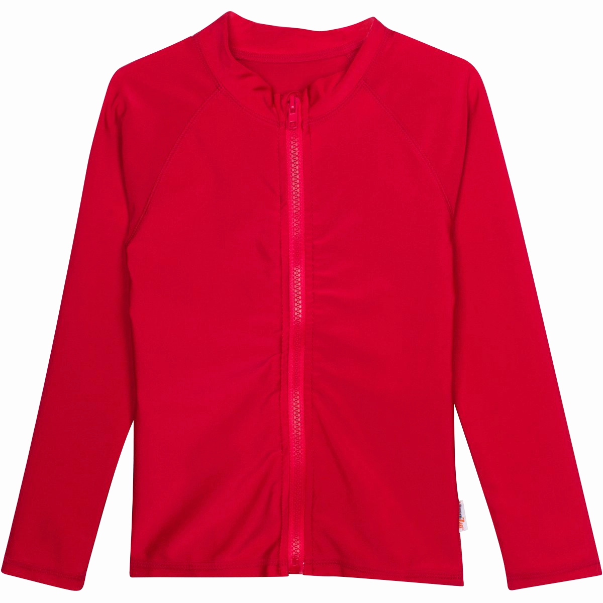 Kids UPF 50  Long Sleeve Zipper Rash Guard Swim Shirt | "Red"