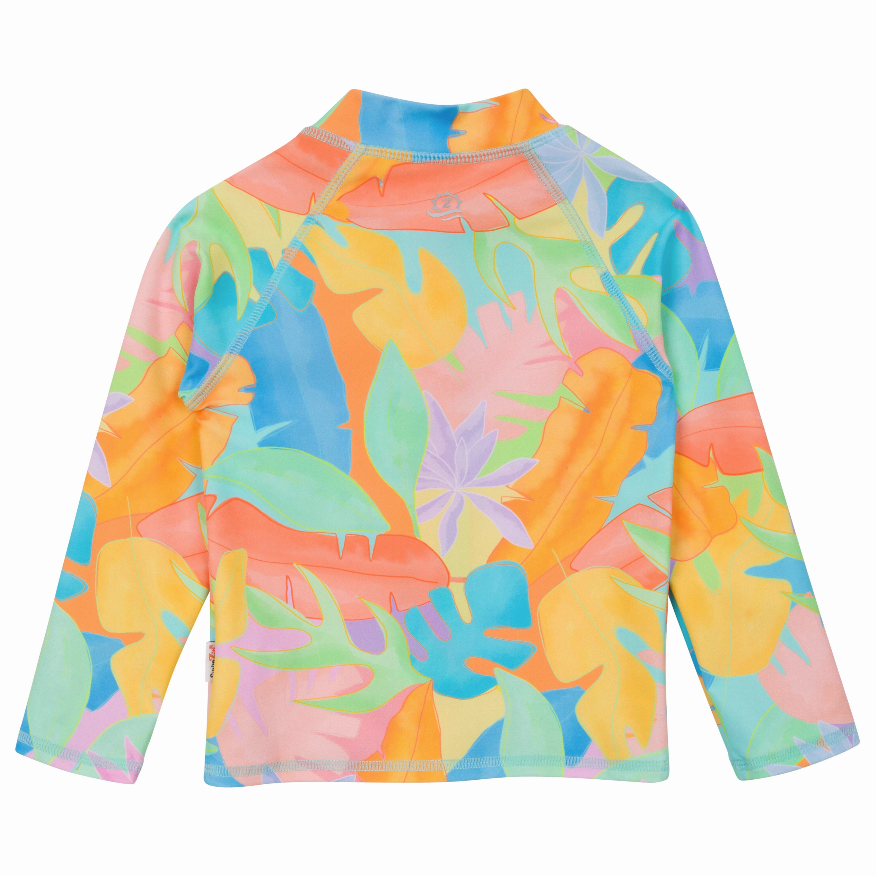 Kids UPF 50  Long Sleeve Zipper Rash Guard Swim Shirt | "Vibrant Vacay"