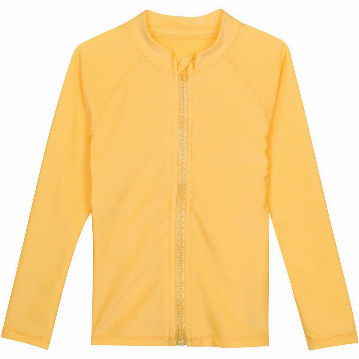 Kids UPF 50  Long Sleeve Zipper Rash Guard Swim Shirt | "Yellow"