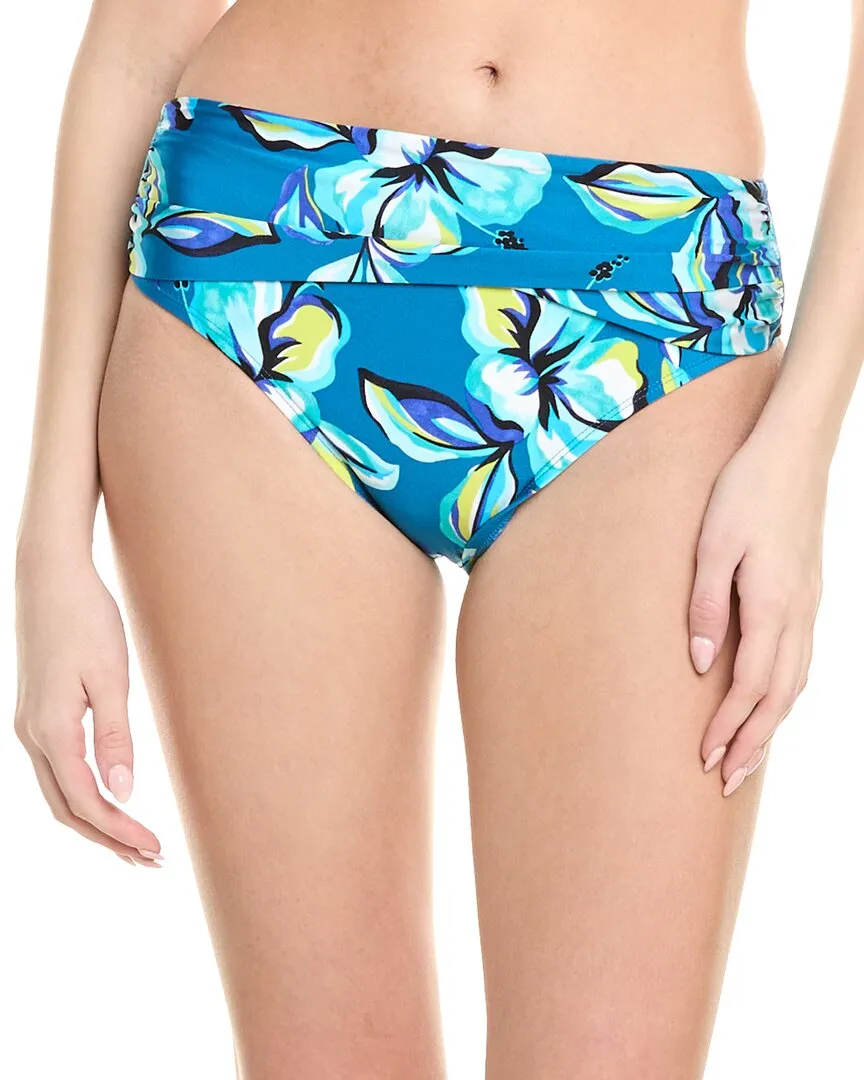 La Blanca Mid-Waist Overlap Sash Bikini Bottom