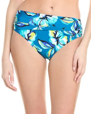 La Blanca Mid-Waist Overlap Sash Bikini Bottom