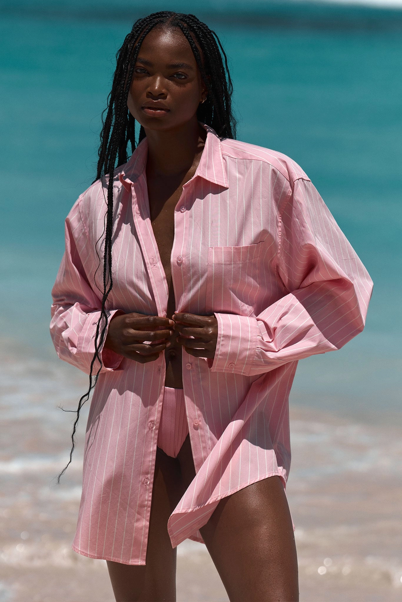 La Jolla Shirt - Cherry Blossom Stripe