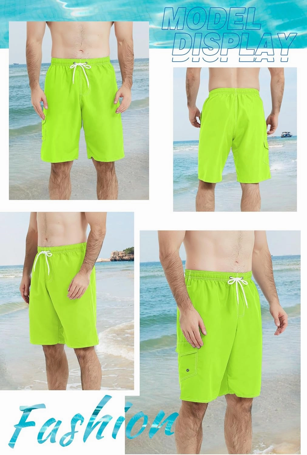 Landisun Mens Swim Trunks Board Shorts Swimsuit Swimwear Swim Shorts Bathing Suits Quick Dry with Mesh Lining