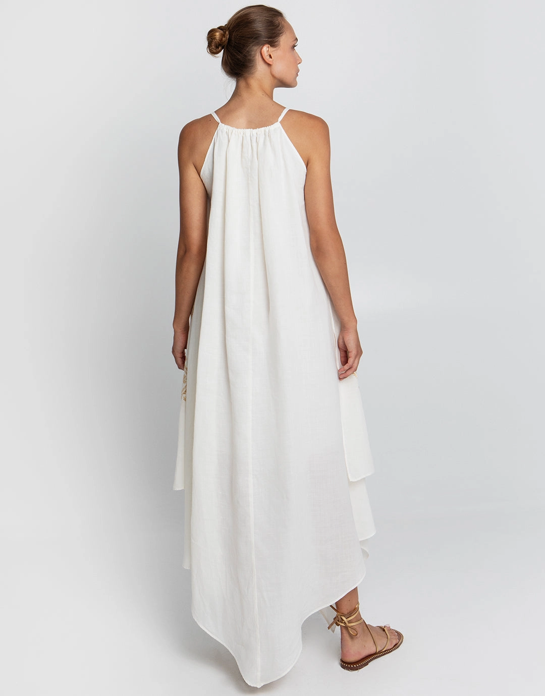 Lefkada Handkerchief Dress - Natural and Gold