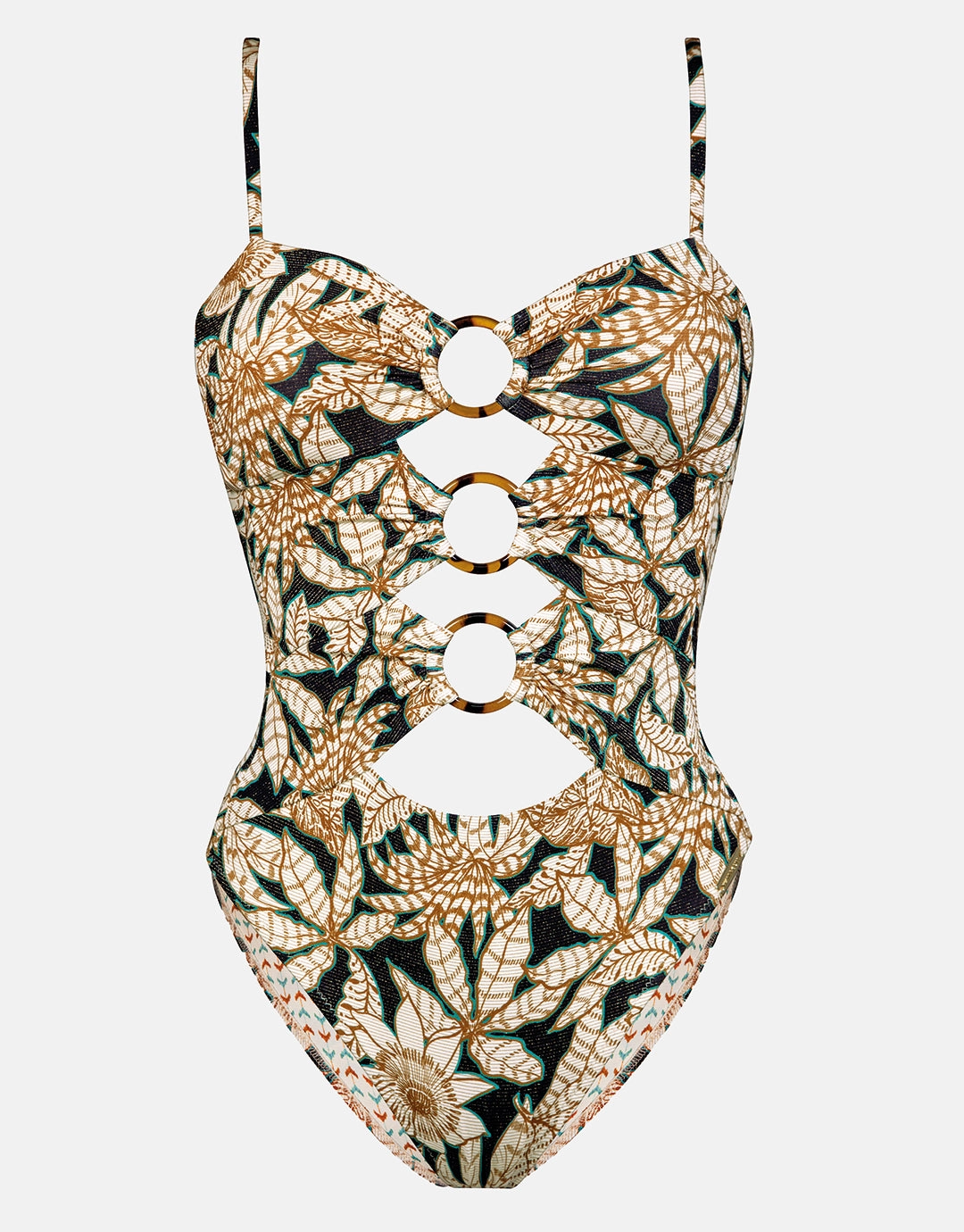 Les Cotes Ring Front Swimsuit - Black Sepia