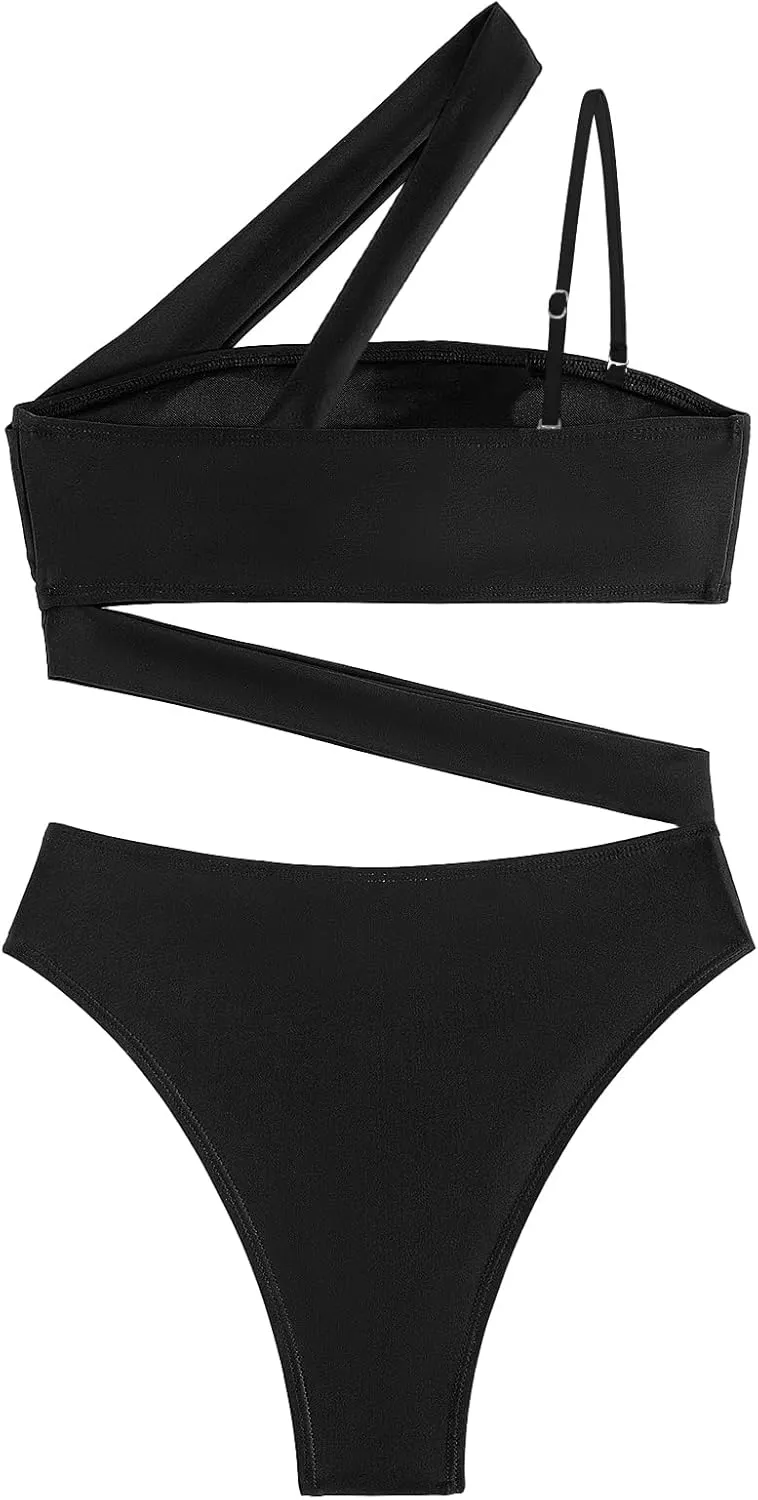Lilosy Sexy Cutout Tube High Waist Bandeau Bathing One Piecce Swimsuit