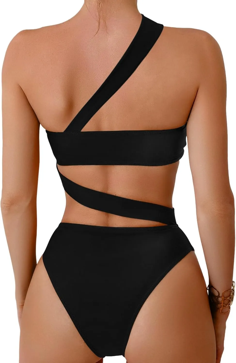 Lilosy Sexy Cutout Tube High Waist Bandeau Bathing One Piecce Swimsuit