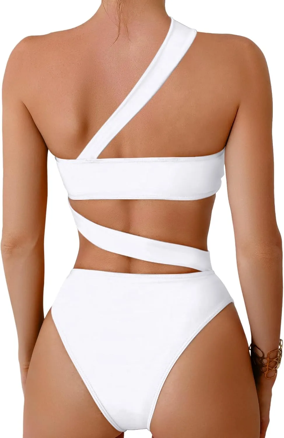Lilosy Sexy Cutout Tube High Waist Bandeau Bathing One Piecce Swimsuit