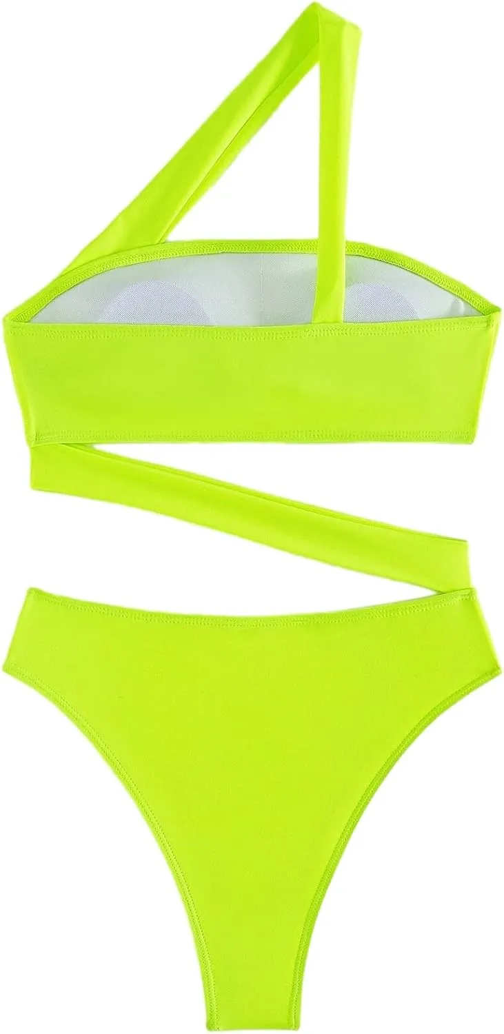 Lilosy Sexy Cutout Tube High Waist Bandeau Bathing One Piecce Swimsuit