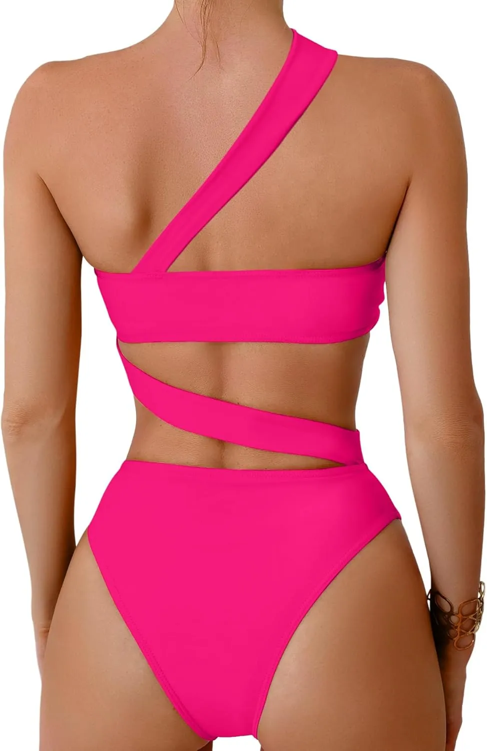 Lilosy Sexy Cutout Tube High Waist Bandeau Bathing One Piecce Swimsuit
