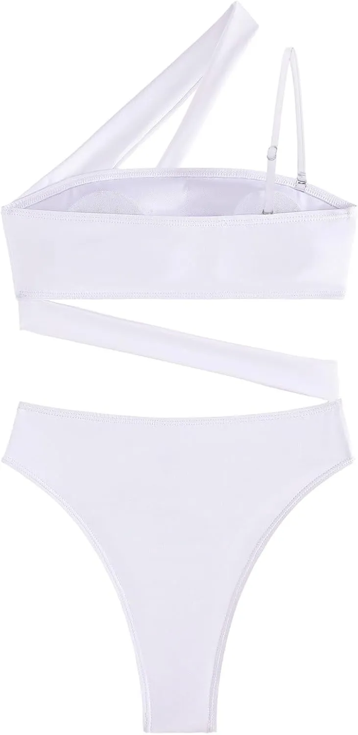 Lilosy Sexy Cutout Tube High Waist Bandeau Bathing One Piecce Swimsuit