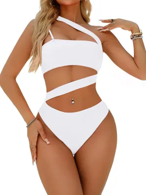 Lilosy Sexy Cutout Tube High Waist Bandeau Bathing One Piecce Swimsuit