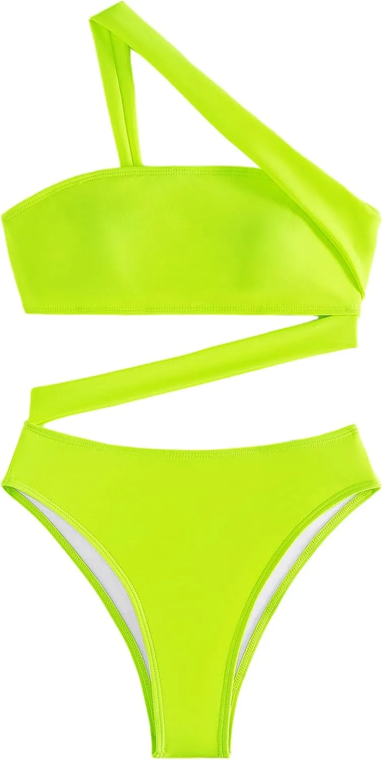 Lilosy Sexy Cutout Tube High Waist Bandeau Bathing One Piecce Swimsuit